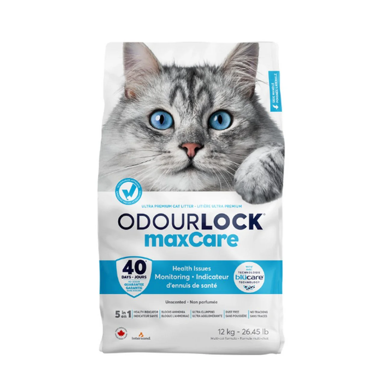 Intersand Odourlock MaxCare Ultra Premium Clay Cat Litter - 12kg