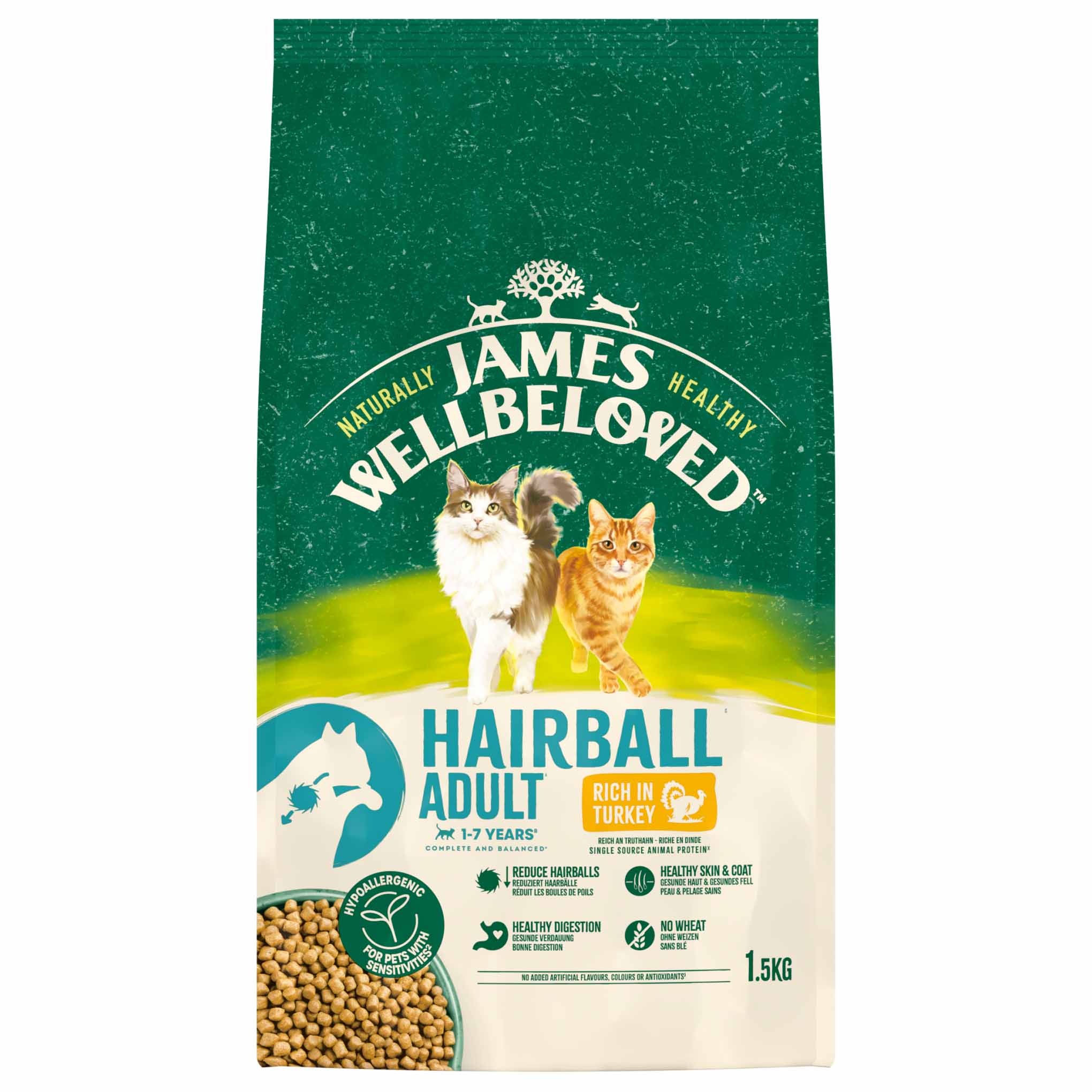 James Wellbeloved Adult Hairball Dry Cat Food - Turkey - Image 5