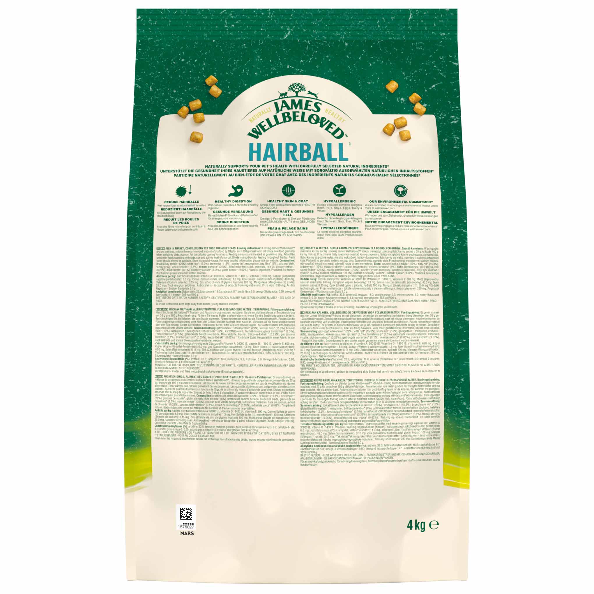 James Wellbeloved Adult Hairball Dry Cat Food - Turkey - Image 9