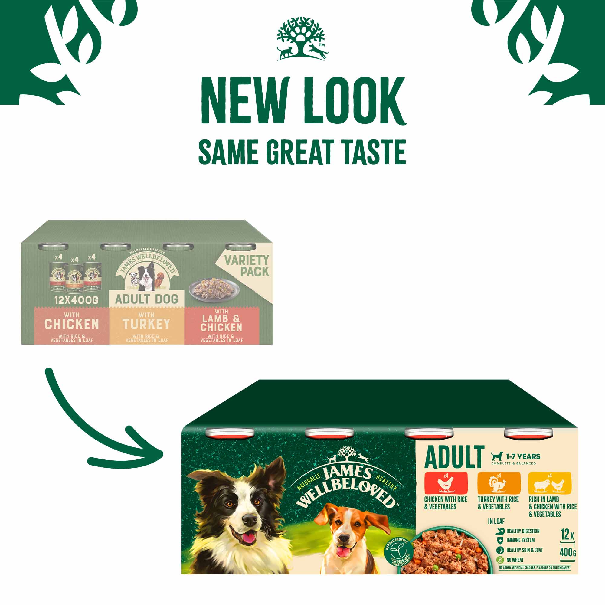 James Wellbeloved Adult Wet Dog Food in Loaf - Turkey, Lamb and Chicken - 12x400g cans - Image 3