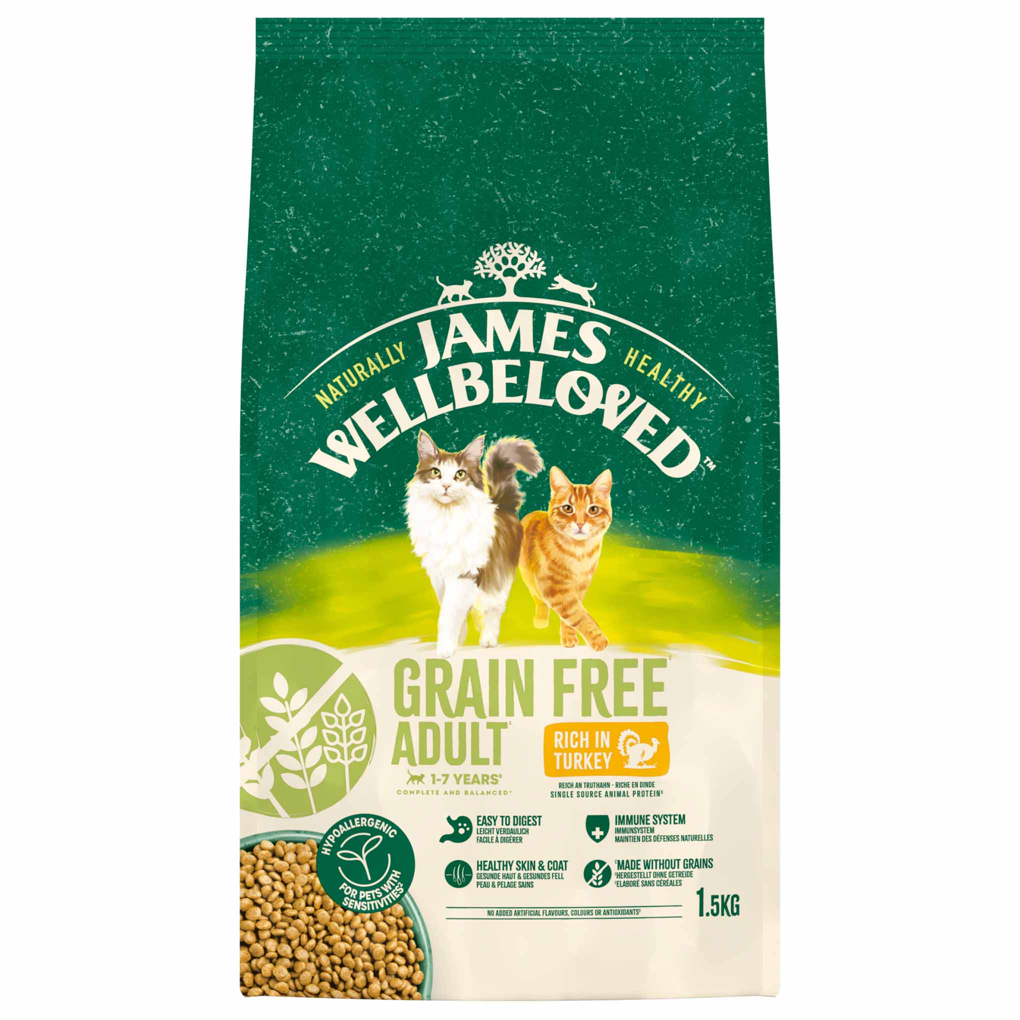 James Wellbeloved Grain Free Adult Dry Cat Food - Turkey - Image 3