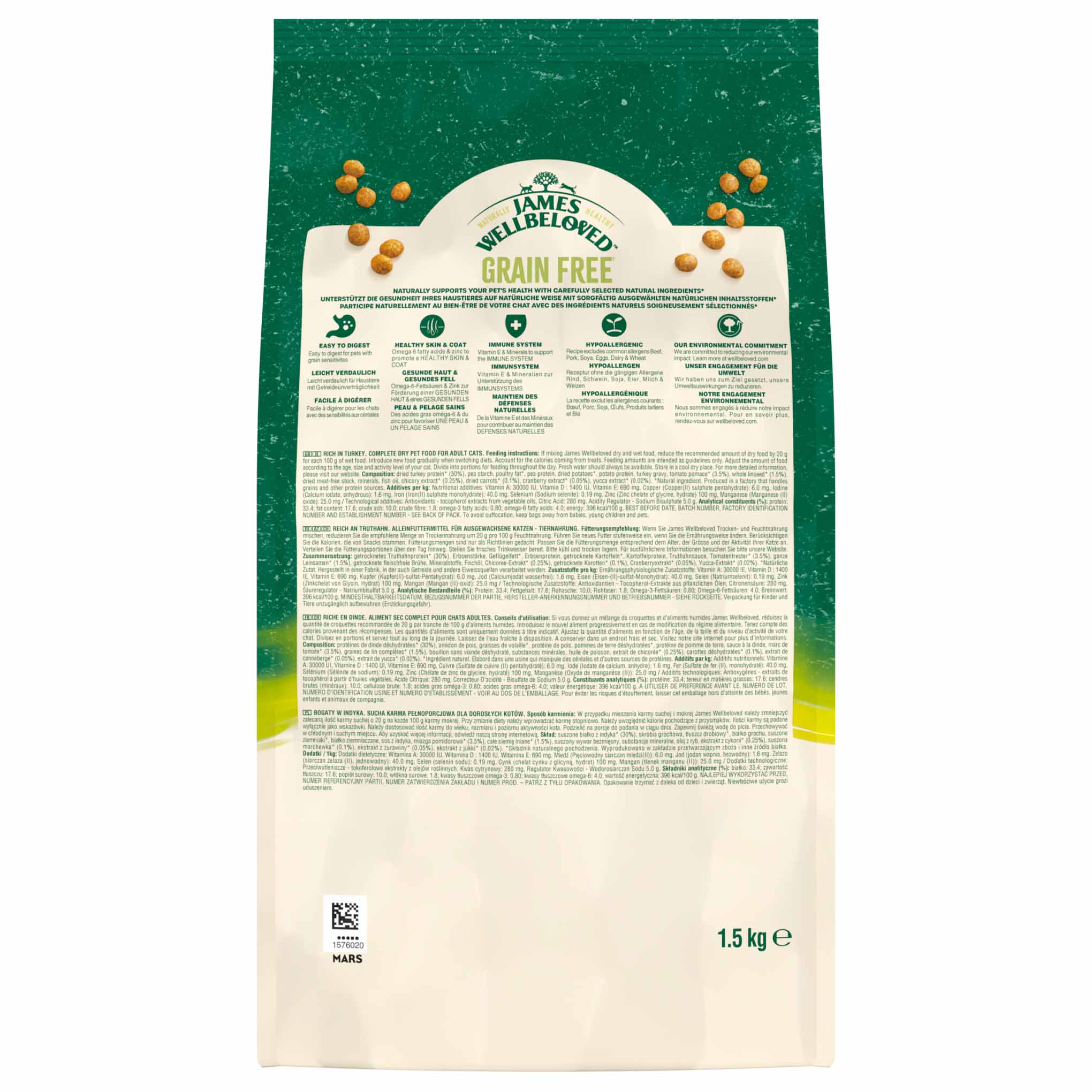 James Wellbeloved Grain Free Adult Dry Cat Food - Turkey - Image 4