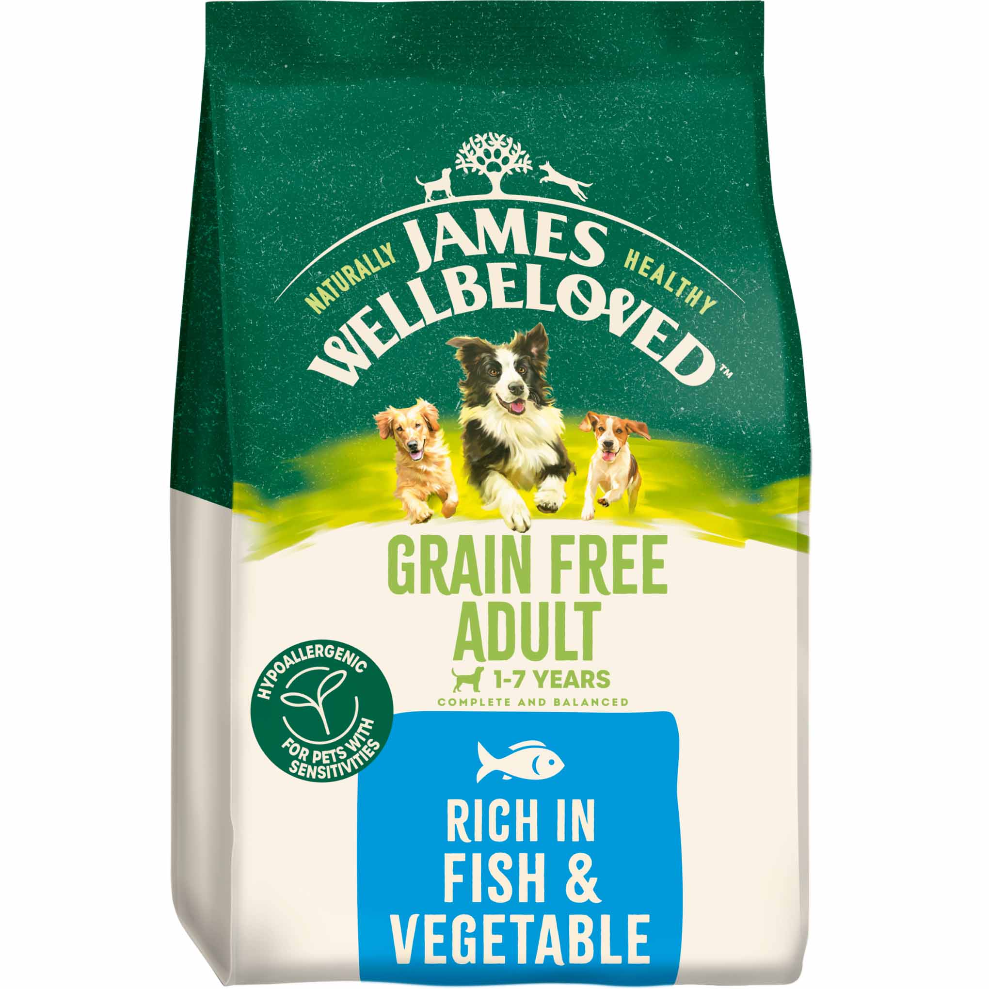 James Wellbeloved Grain Free Adult Dry Dog Food - Fish & Veg