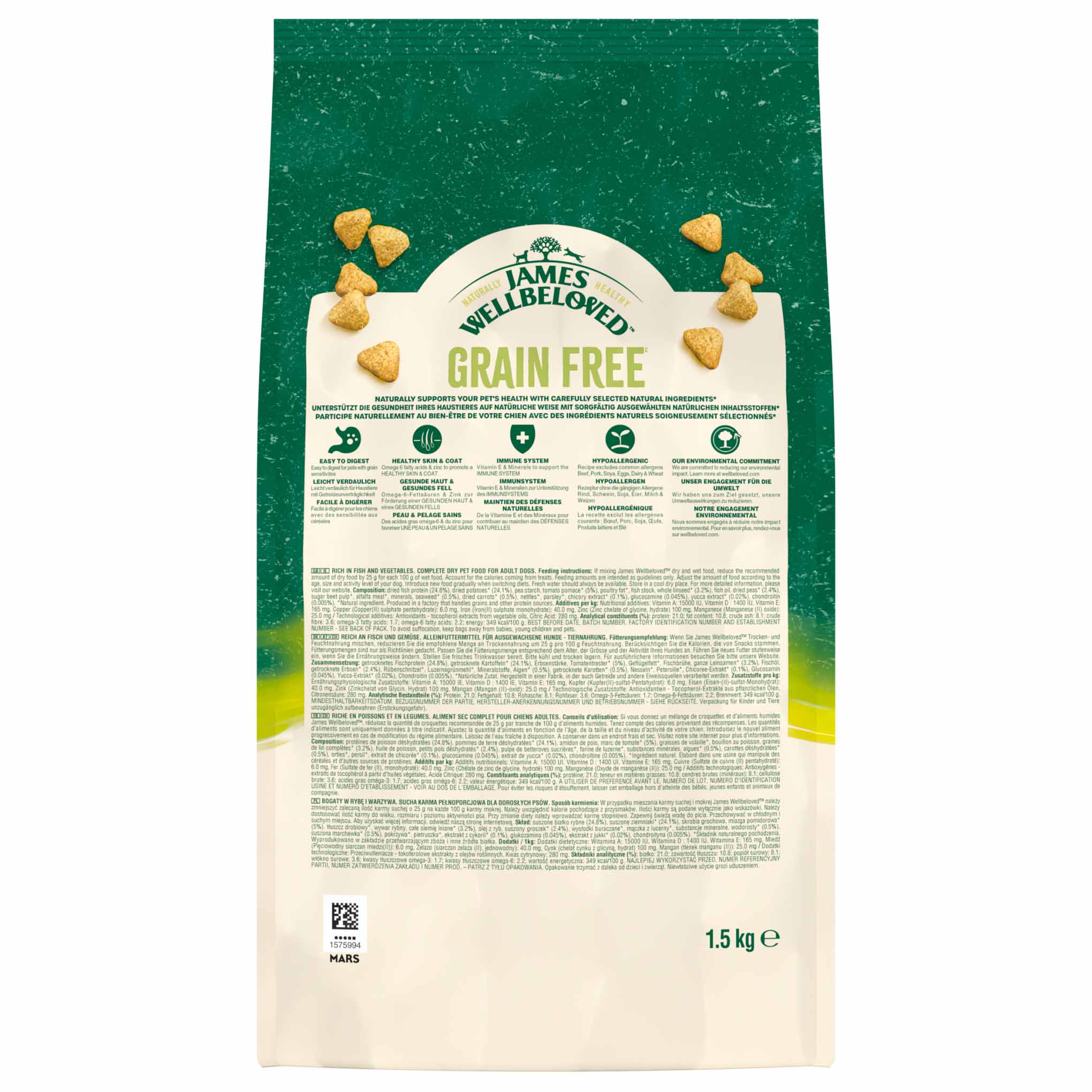 James Wellbeloved Grain Free Adult Dry Dog Food - Fish & Veg - Image 5