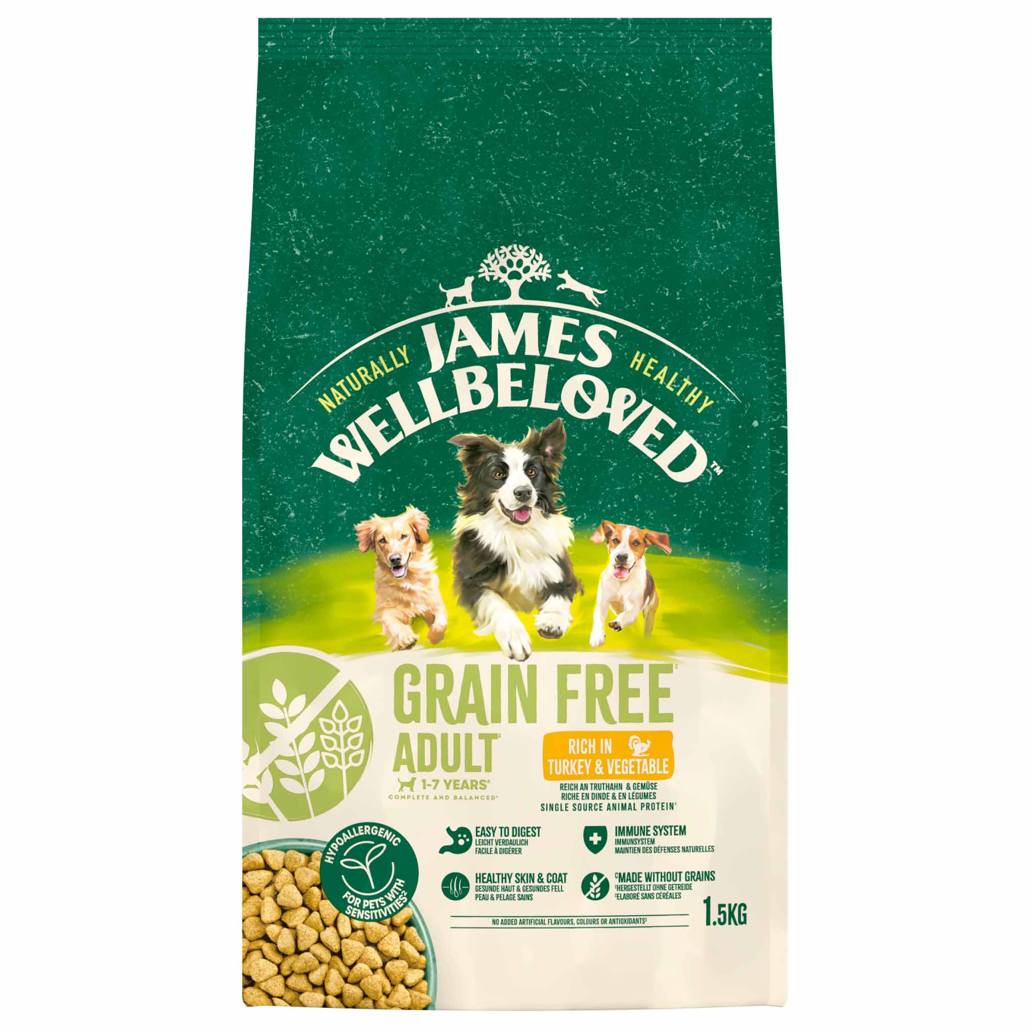 James Wellbeloved Grain Free Adult Dry Dog Food - Turkey & Veg - Image 3