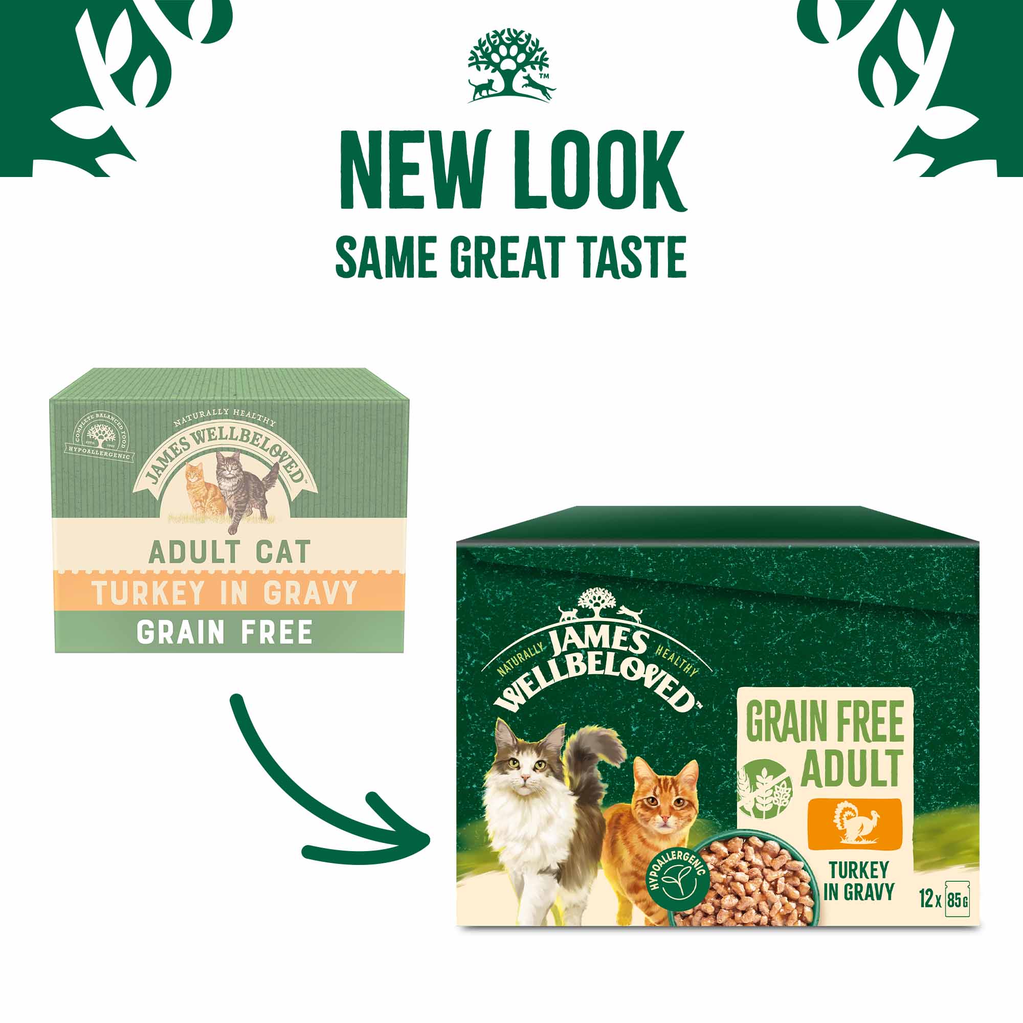 James Wellbeloved Grain Free Adult Wet Cat Food in Gravy - Turkey - 12x85g Pouches - Image 4