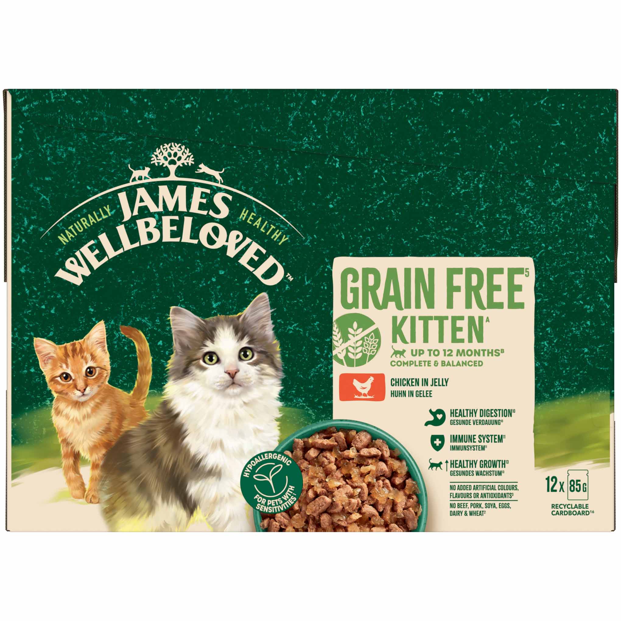 James Wellbeloved Grain Free Kitten Wet Cat Food in Gravy - Turkey - 12x85g Pouches - Image 3