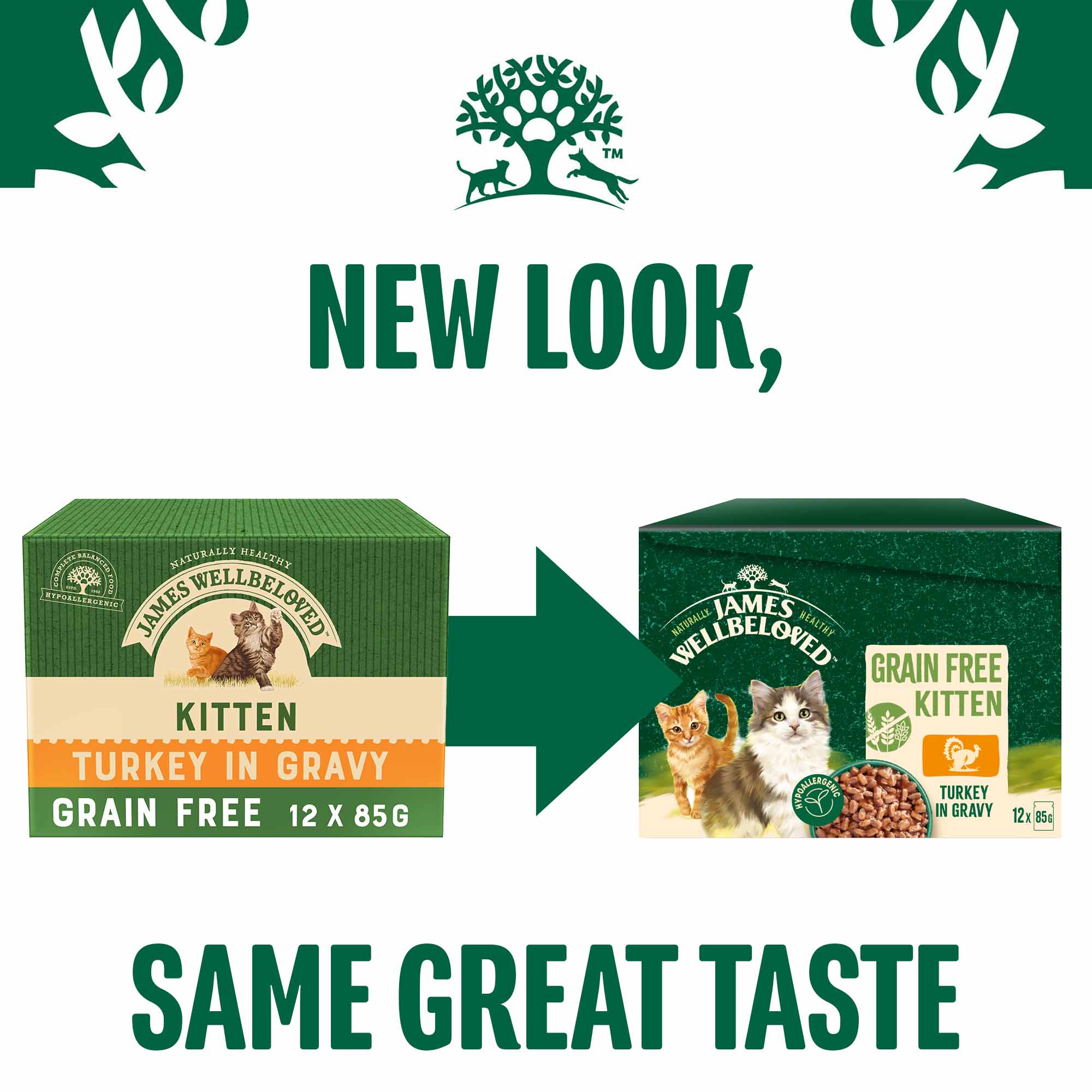 James Wellbeloved Grain Free Kitten Wet Cat Food in Gravy - Turkey - 12x85g Pouches - Image 4