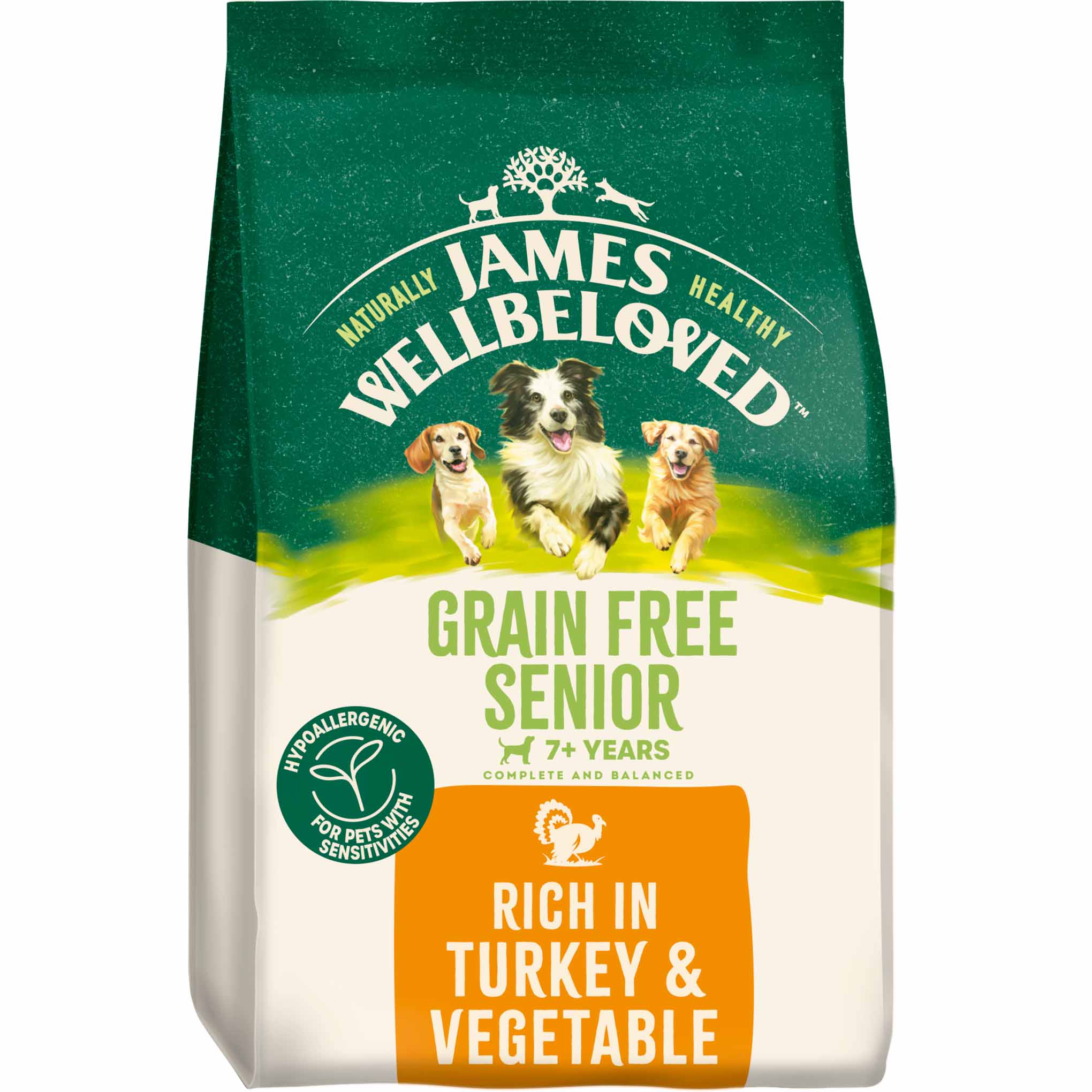 James Wellbeloved Grain Free Senior Dry Dog Food - Turkey & Veg