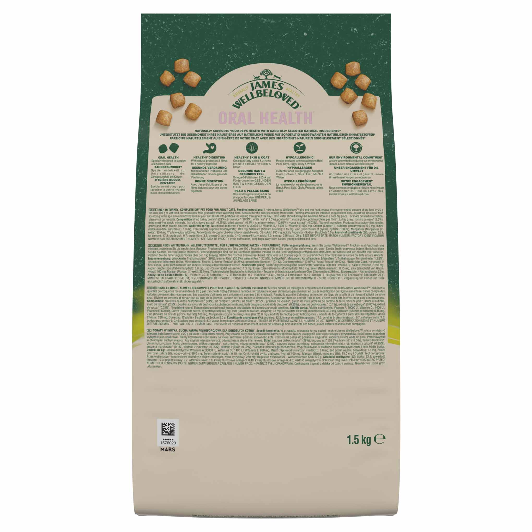 James Wellbeloved Oral Health Adult Dry Cat Food - Turkey - Image 5