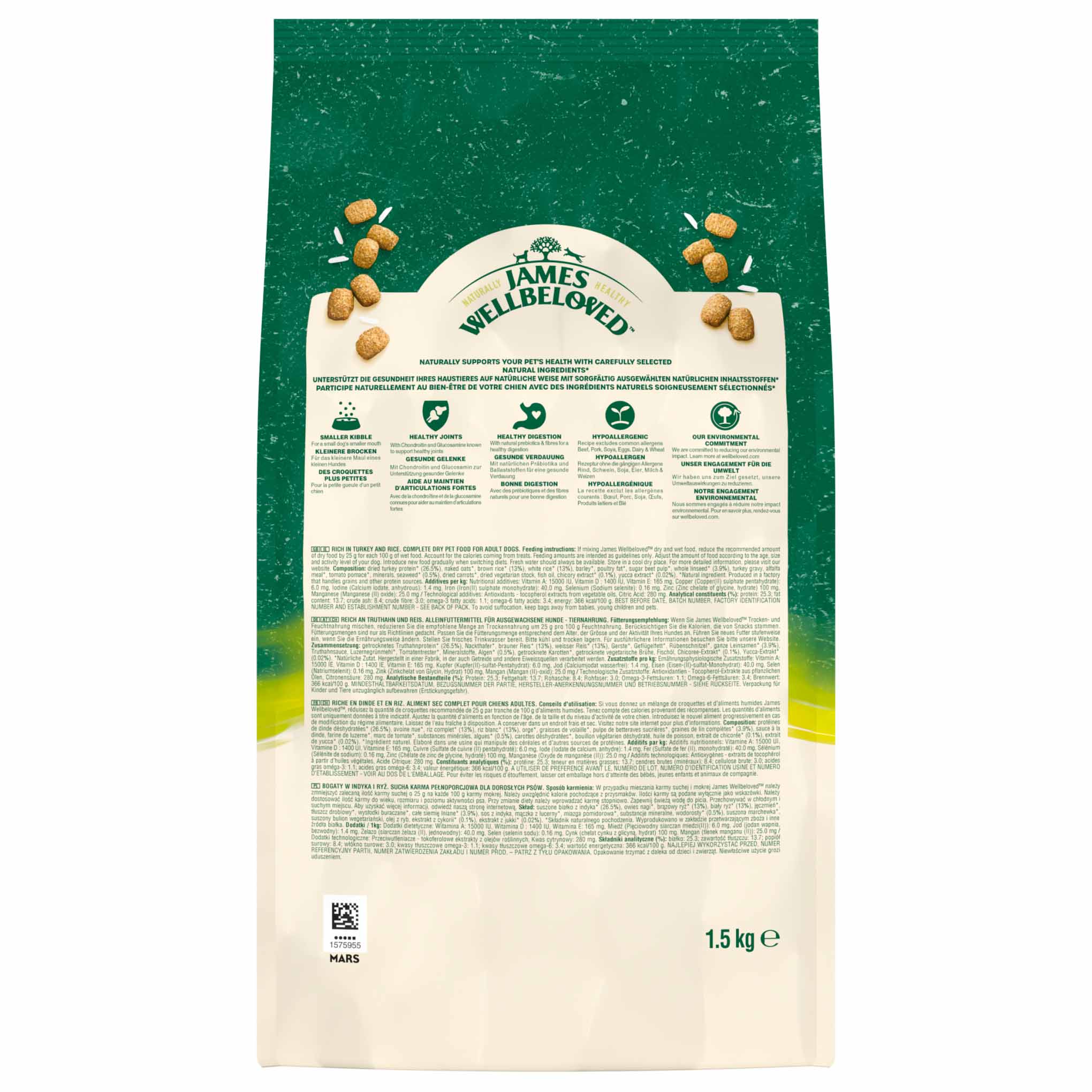 James Wellbeloved Small Breed Senior Dry Dog Food - Turkey & Rice - Image 9