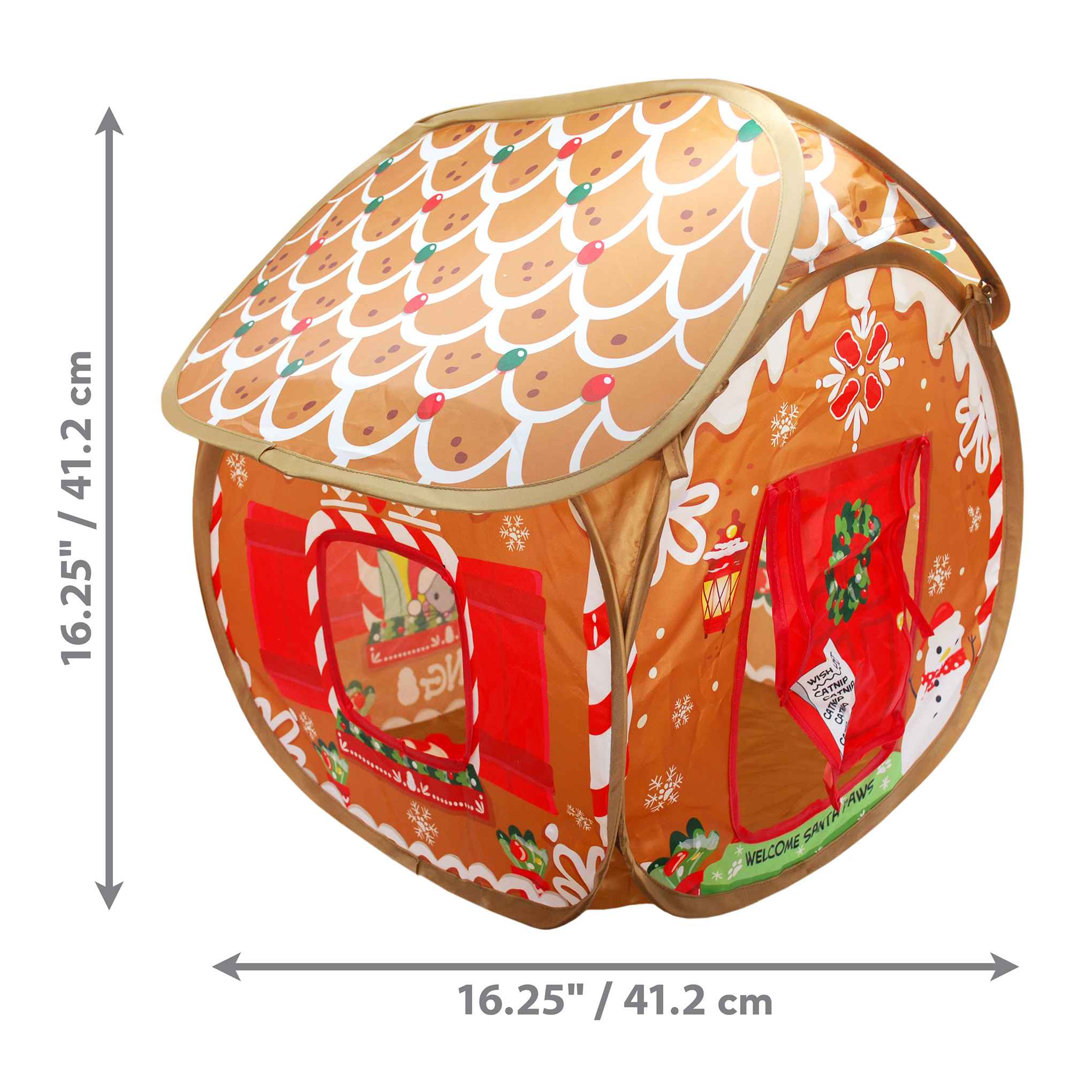 KONG Holiday Play Spaces Gingerbread Bungalow Cat Toy - Image 4
