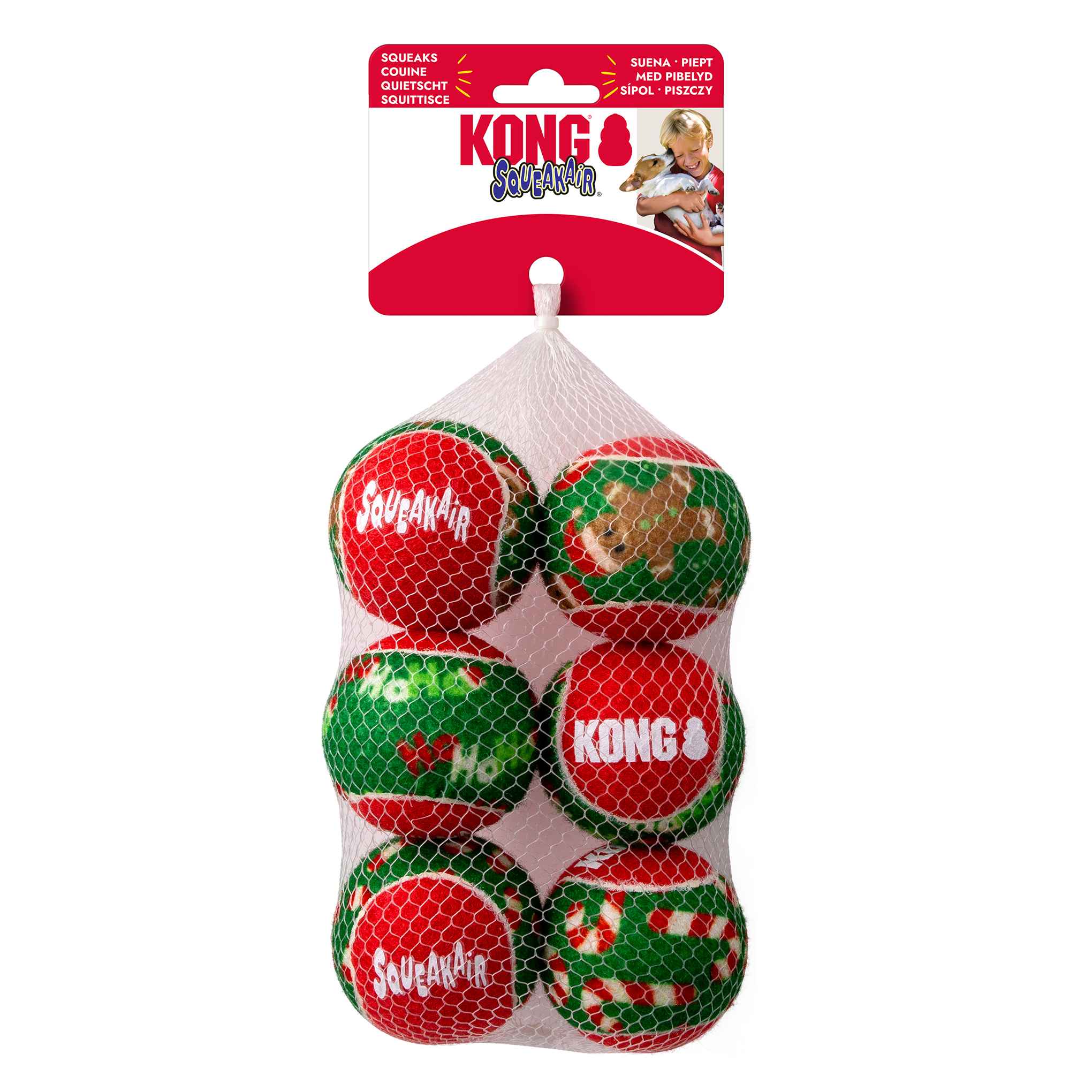 KONG Holiday SqueakAir® Balls - Pack of 6