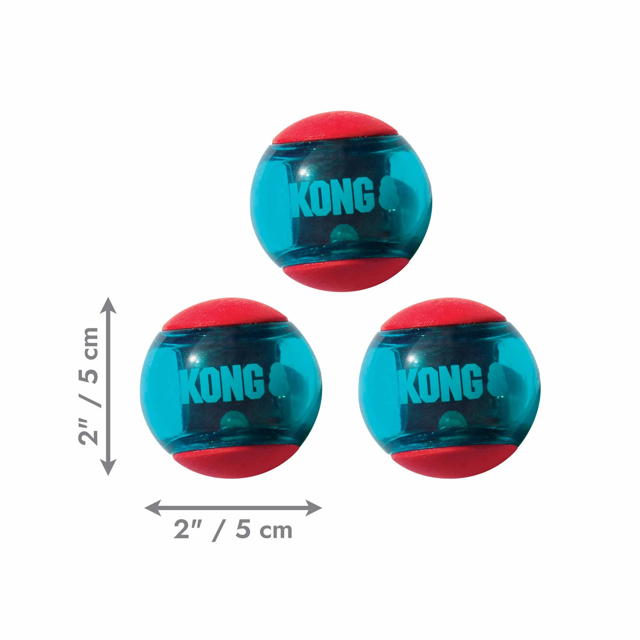 KONG Squeezz Action Ball Red - Pack of 3 - Image 2