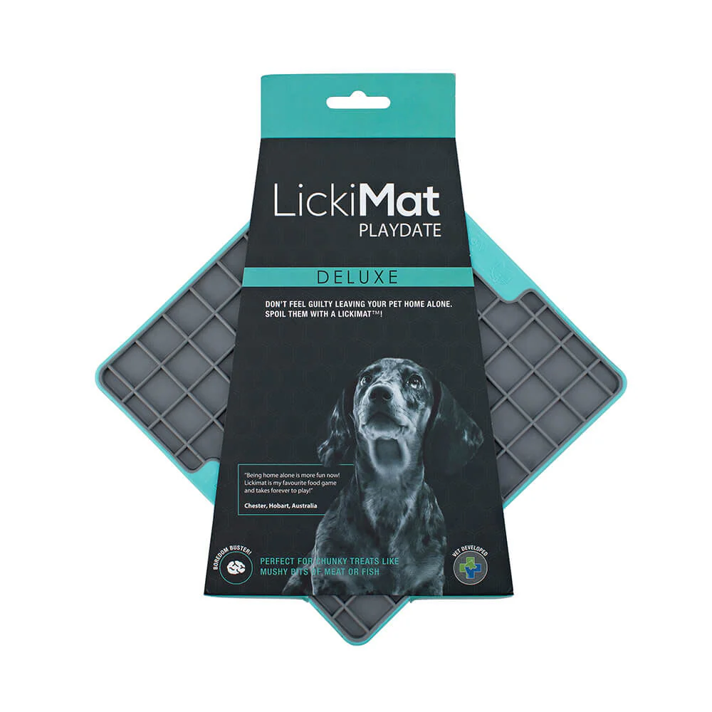 Lickimat Playdate Tuff Treat Mat - Turquoise - 20 x 20cm - Image 3