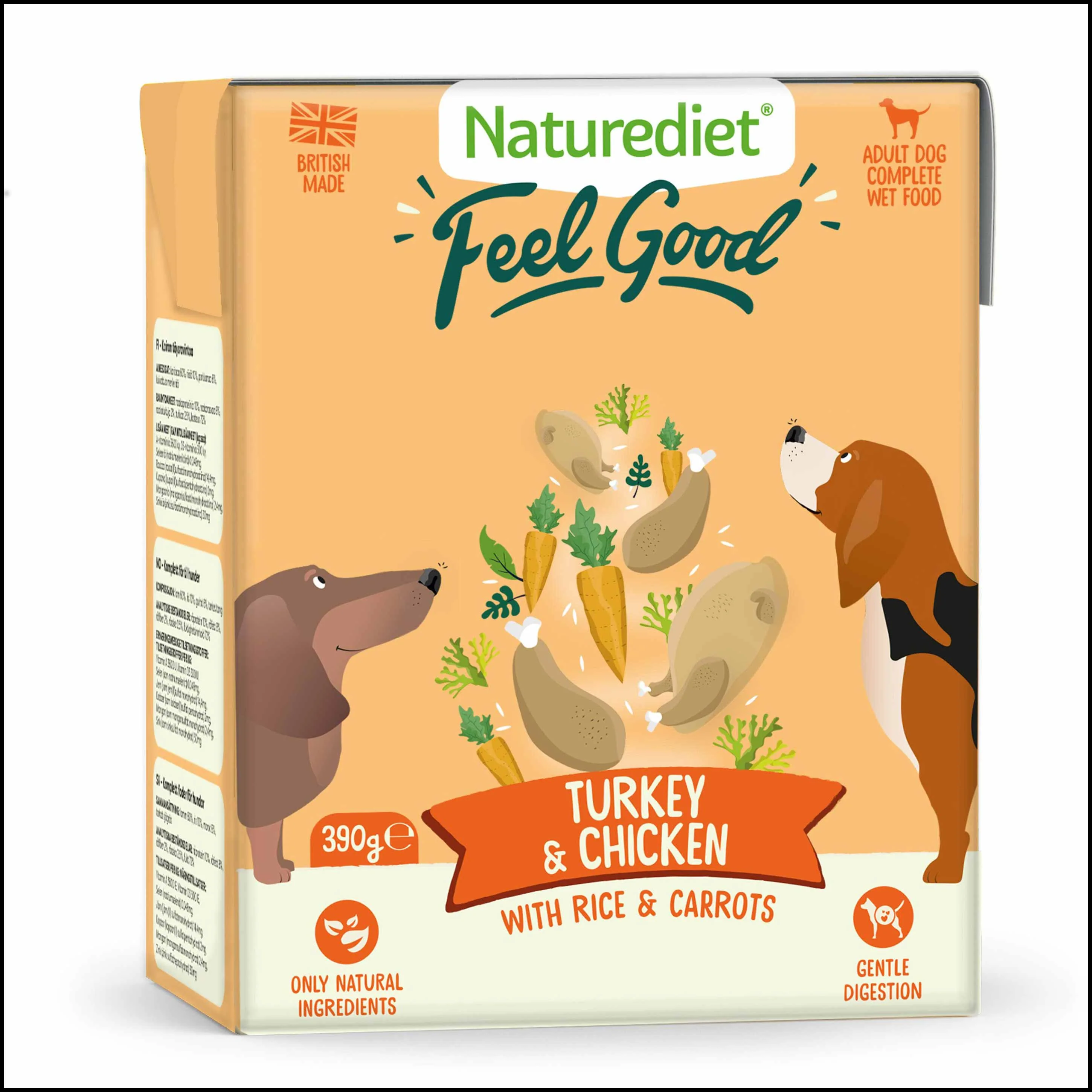 Naturediet Feel Good Adult Wet Dog Food - Turkey & Chicken - 18x390g Cartons - Image 2