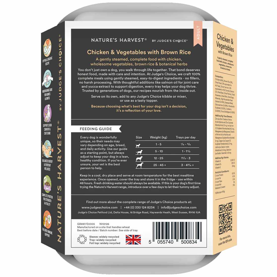 Natures Harvest Adult Wet Dog Food - Chicken & Brown Rice - 10x395g Trays - Image 2