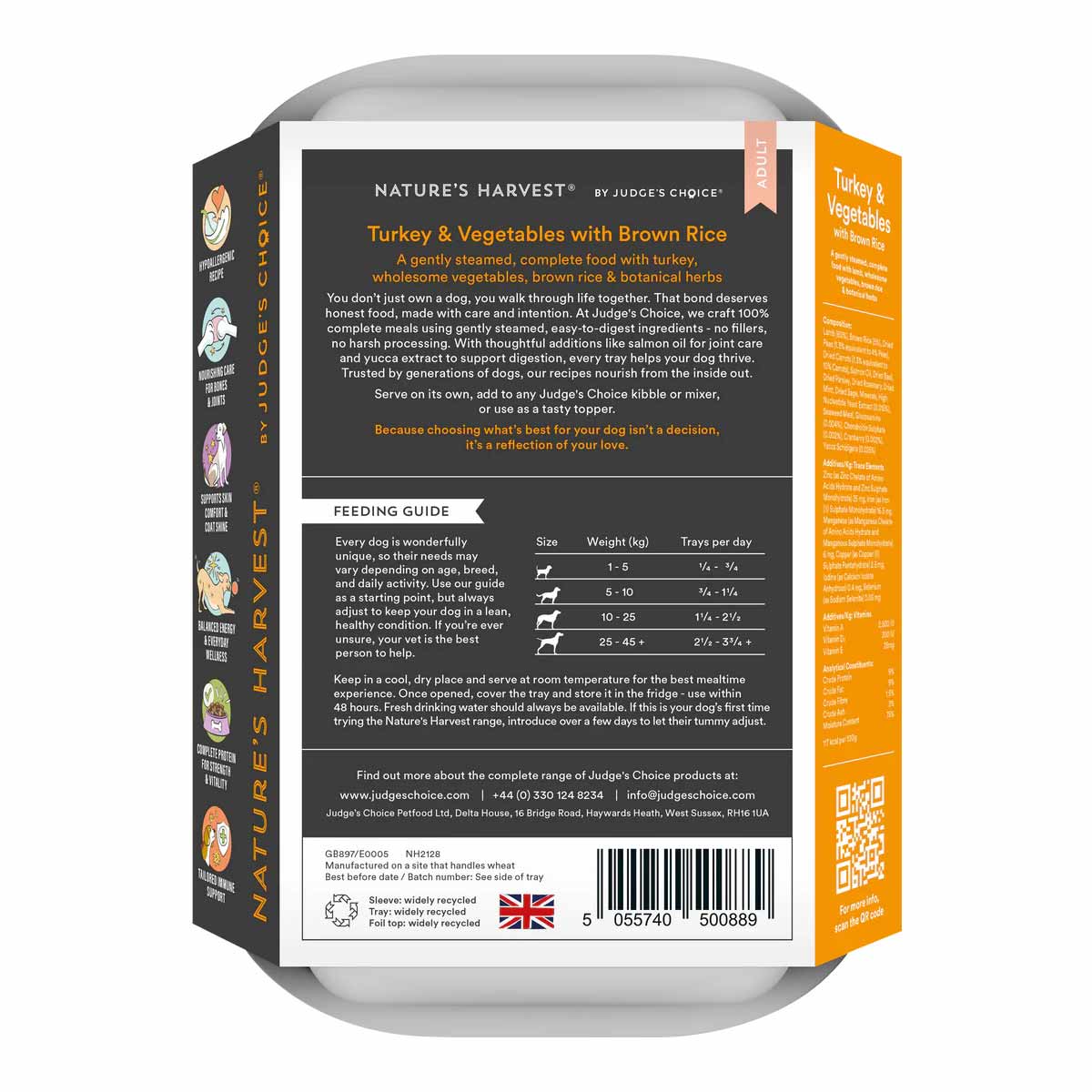 Natures Harvest Adult Wet Dog Food - Turkey & Brown Rice - 10x395g Trays - Image 3