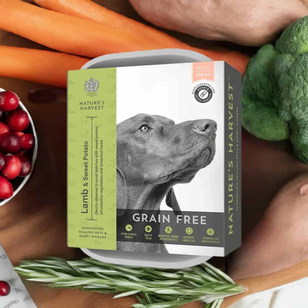 Natures Harvest Grain Free Adult Wet Dog Food - Lamb & Sweet Potato 10x395g - Image 3