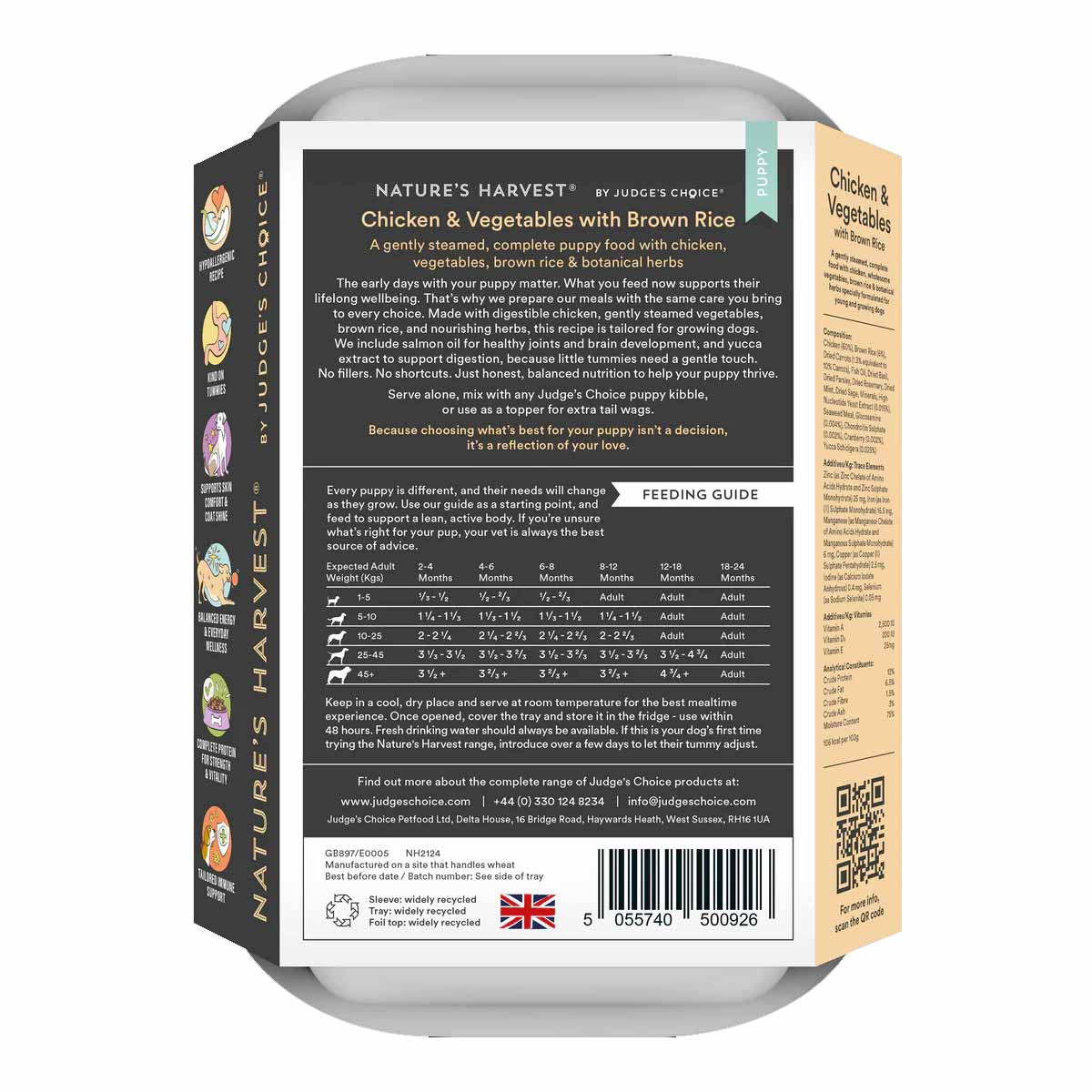Natures Harvest Puppy Wet Dog Food - Chicken & Brown Rice - 10x395g Trays - Image 2