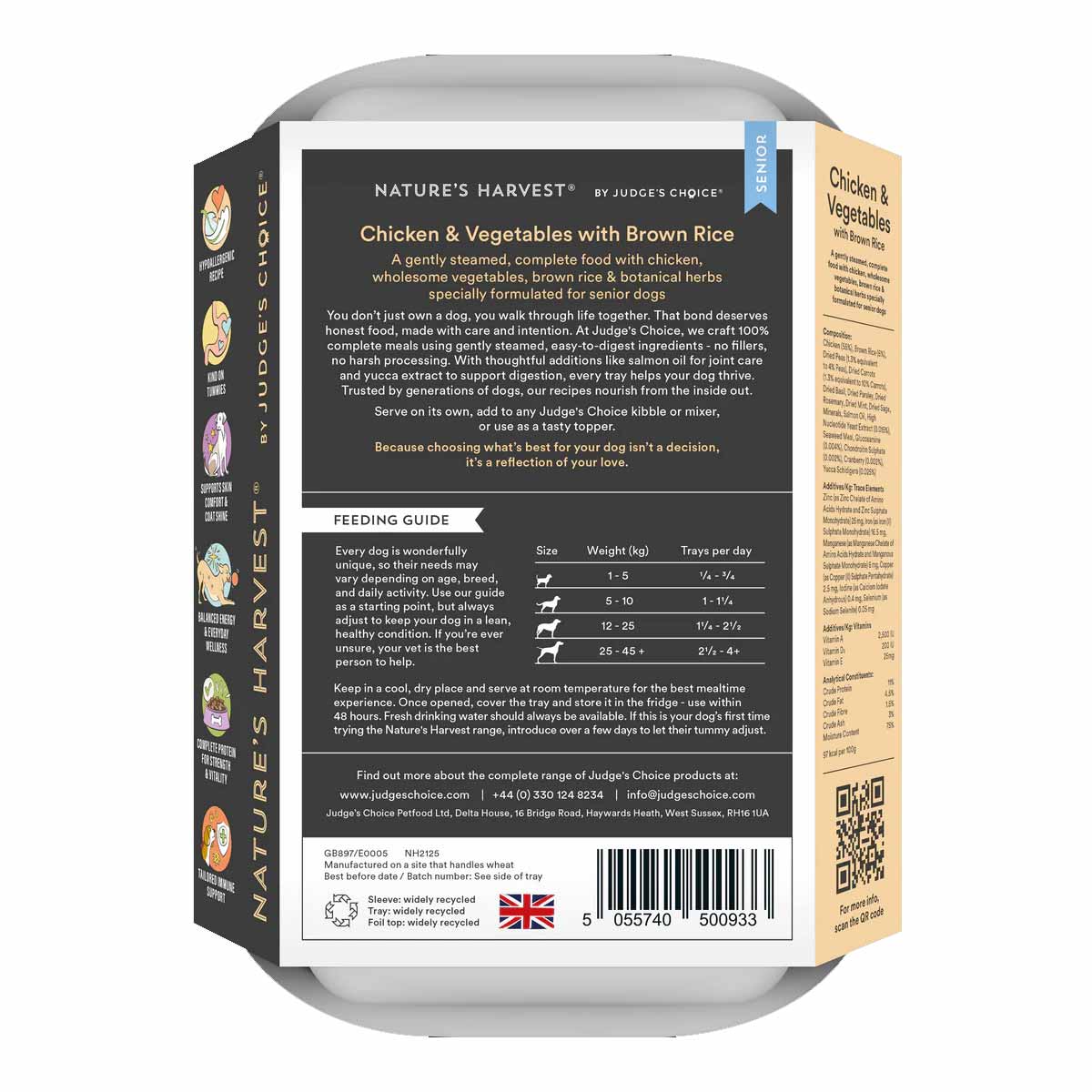 Natures Harvest Senior Wet Dog Food - Chicken & Brown Rice - 10x395g Trays - Image 2