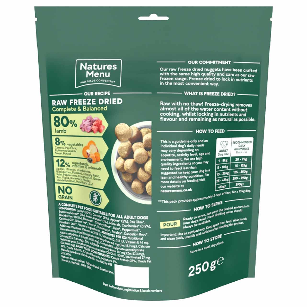 Natures Menu Complete & Balanced Freeze Dried Dog Food - Lamb Nuggets - 120g - Image 2