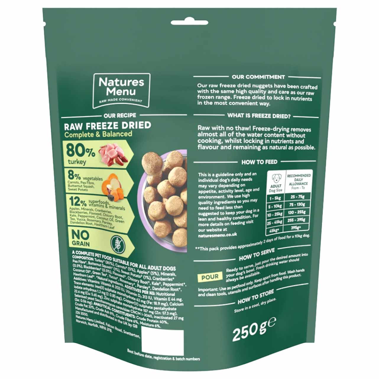 Natures Menu Complete & Balanced Freeze Dried Dog Food - Turkey Nuggets - 120g - Image 2