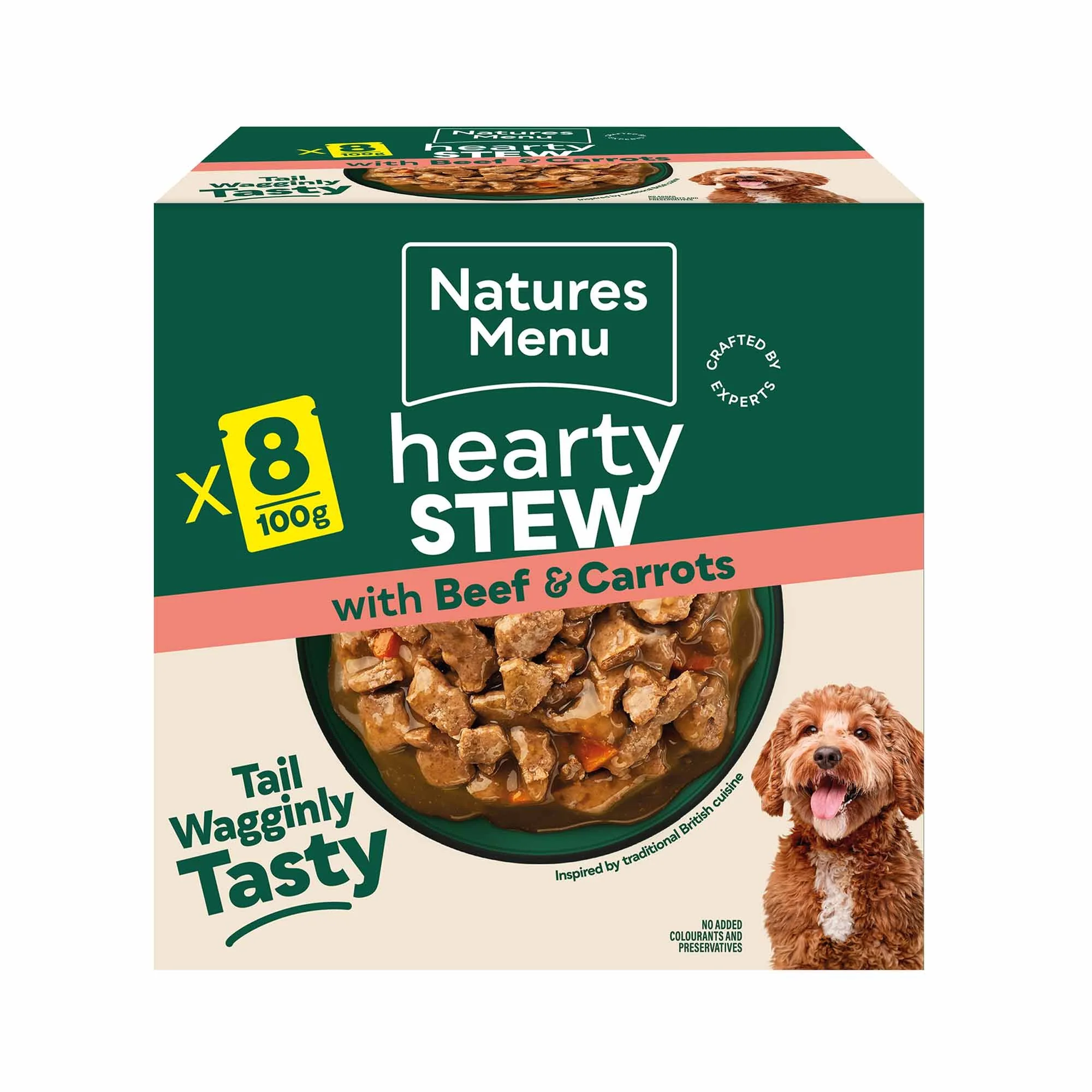 Natures Menu Hearty Stew Adult Dog Wet Food - Beef & Carrots - 8x100g Pouches