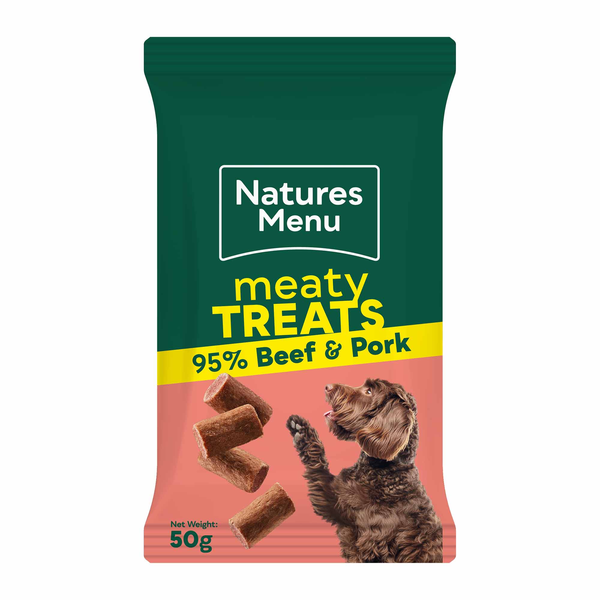 Natures Menu Meaty Dog Treats - Beef & Pork - 50g