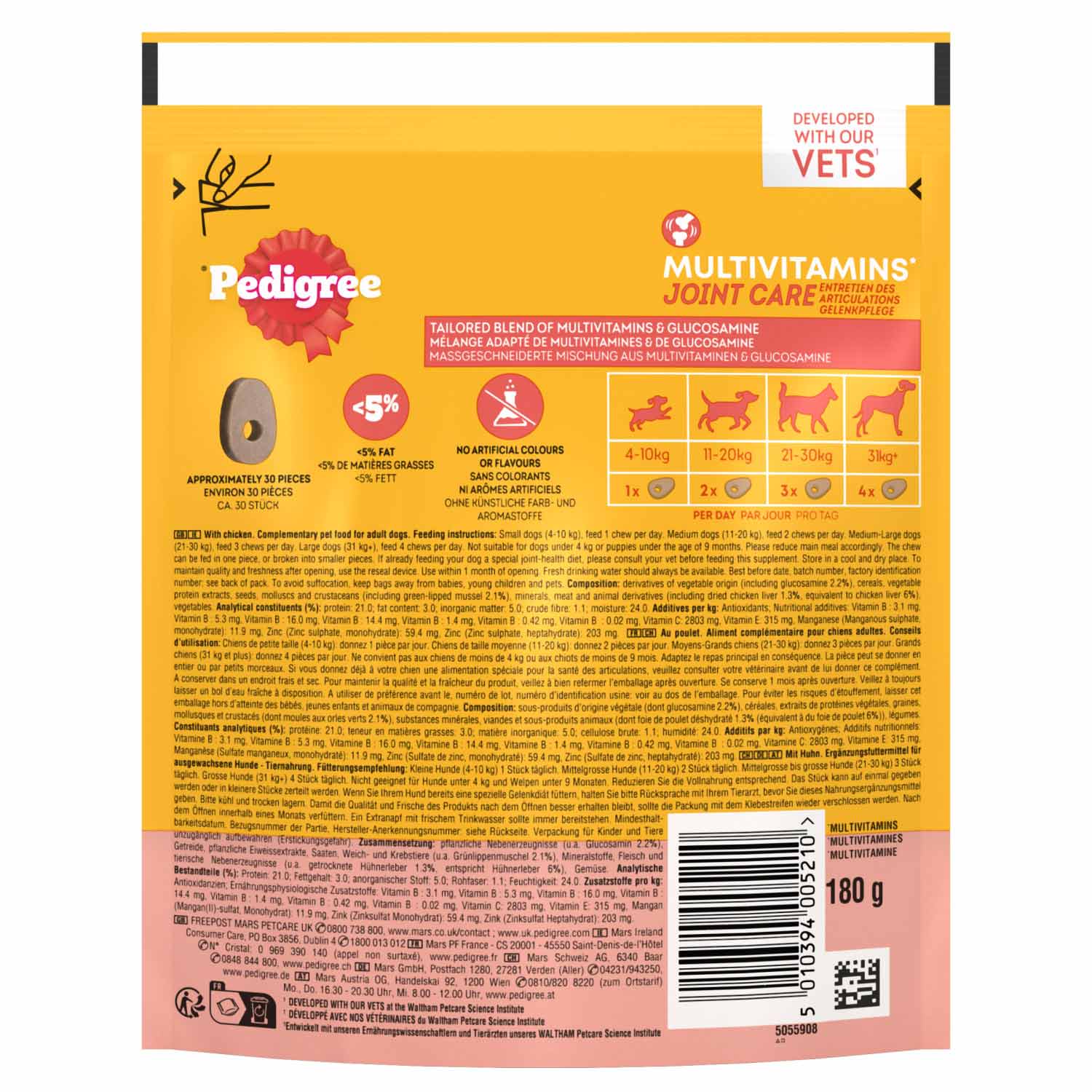 PEDIGREE Multivitamins Joint Care Dog Treats - 180g - Image 4