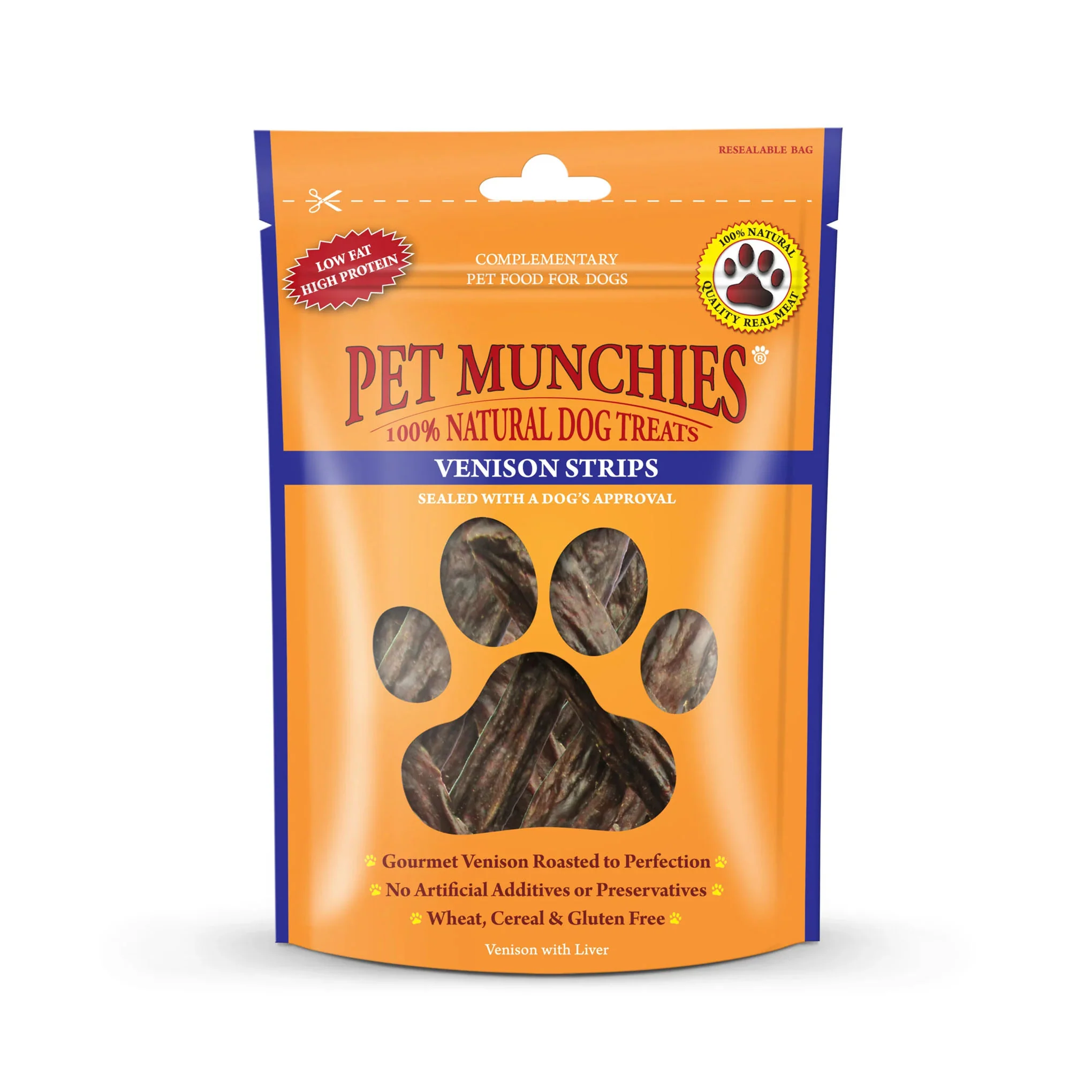 Pet Munchies Venison Strips Natural Dog Treats - 75g