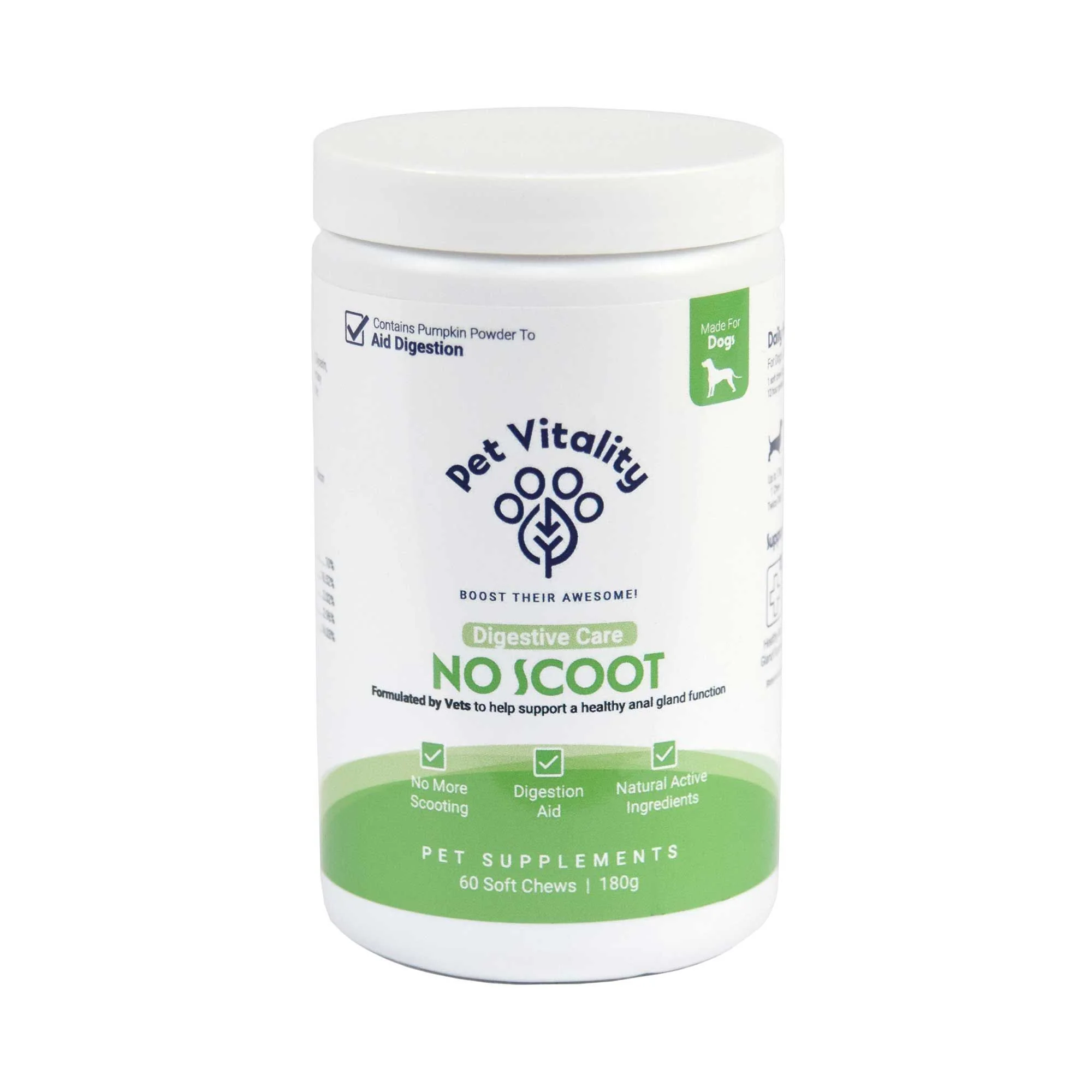 Pet Vitality No Scoot Digestive Care For Dogs β 60 Chews