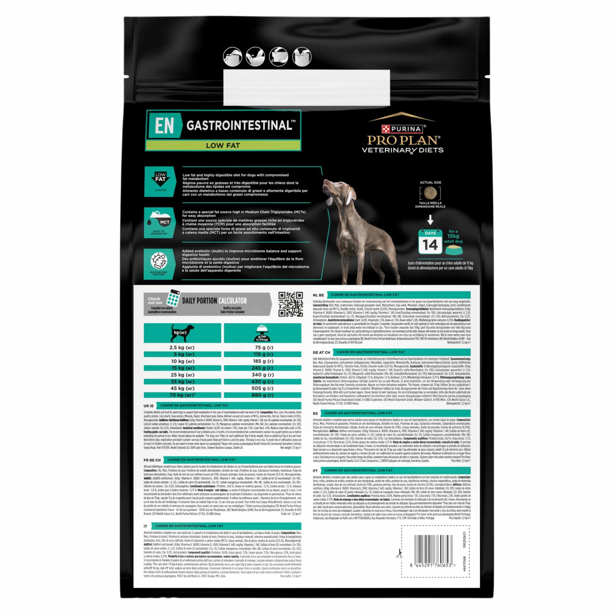 PRO PLAN® Veterinary Diets EN Gastrointestinal Low Fat Dry Dog Food - Image 18
