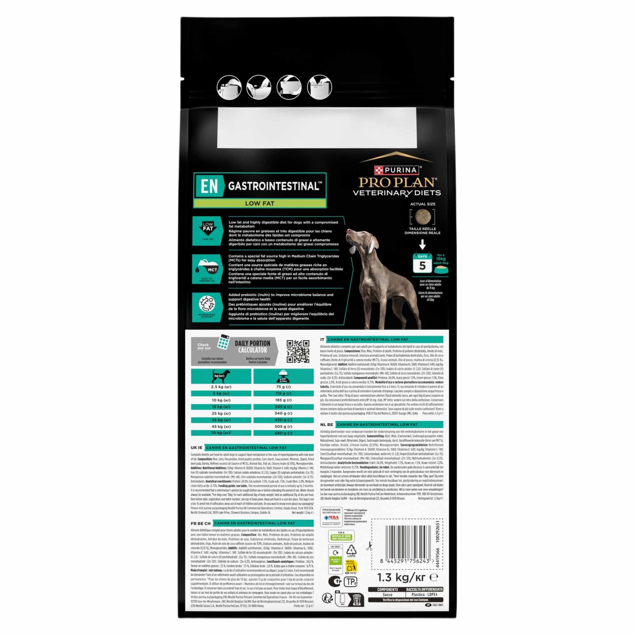 PRO PLAN® Veterinary Diets EN Gastrointestinal Low Fat Dry Dog Food - Image 5
