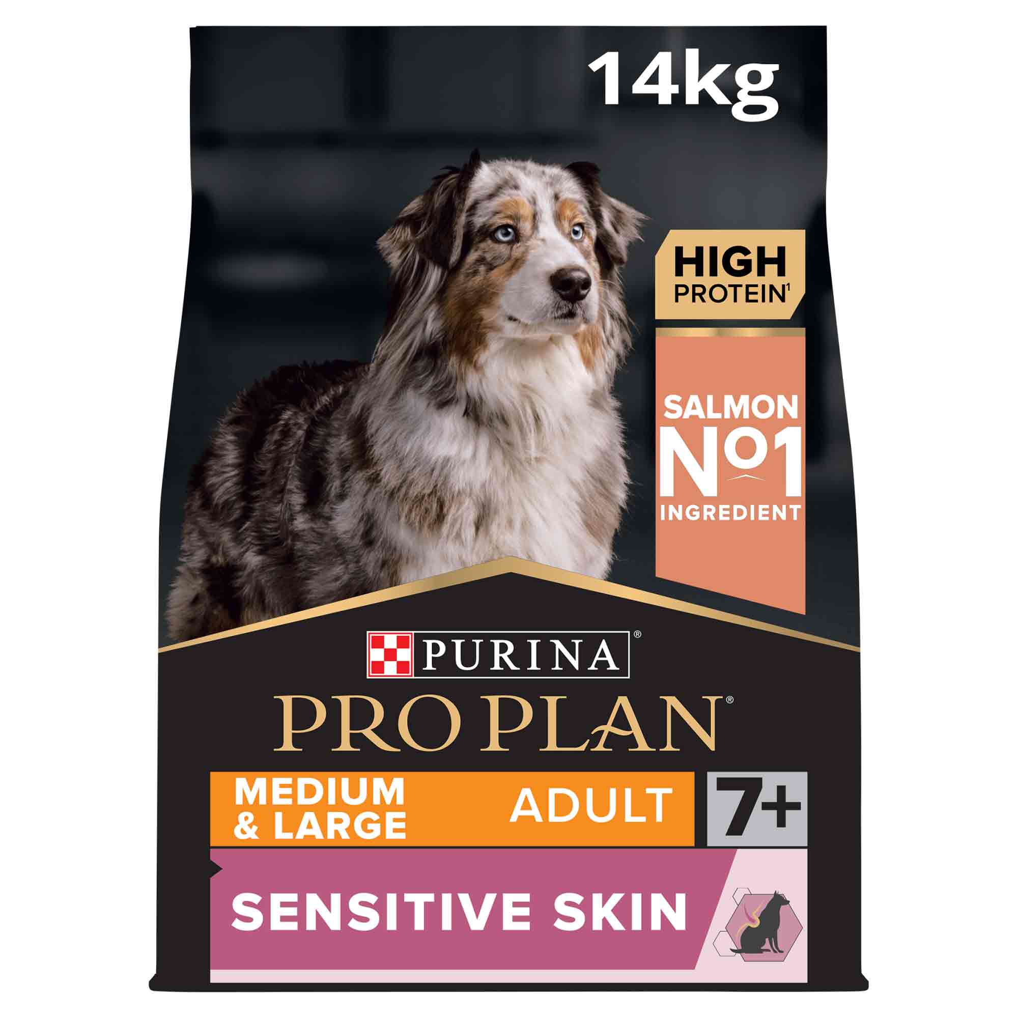 PRO PLAN Sensitive Skin Medium & Large Adult 7+ Dry Dog Food - Salmon