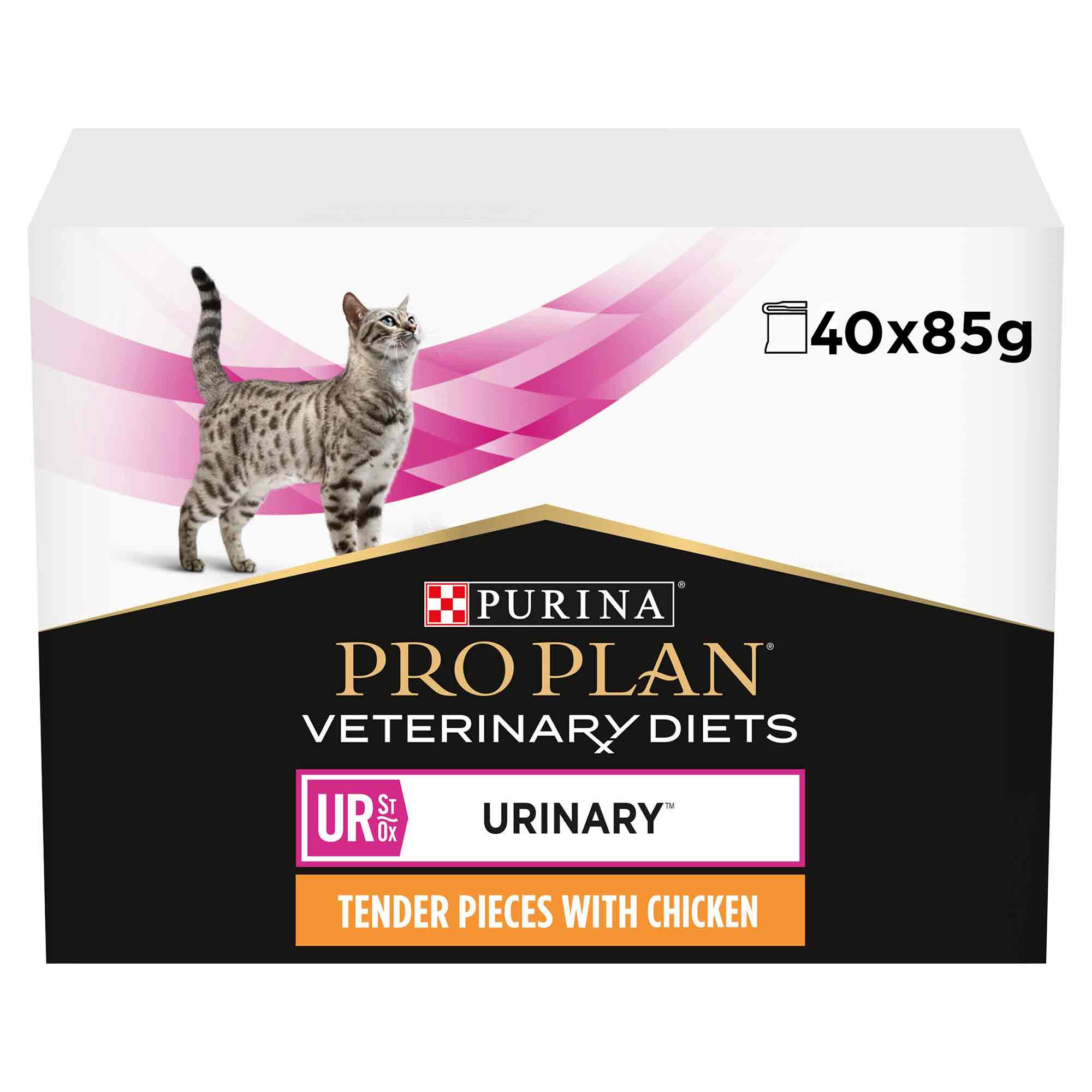 PRO PLAN Veterinary Diets Adult UR Urinary Wet Cat Food - Chicken - 10x85g Pouches