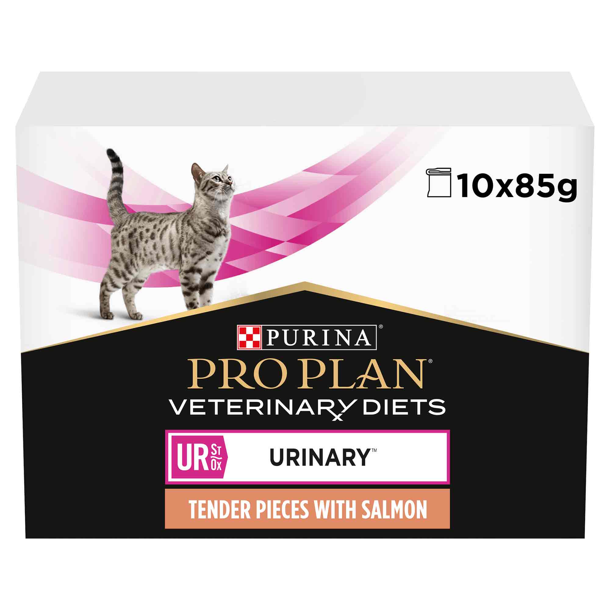 PRO PLAN Veterinary Diets Adult UR Urinary Wet Cat Food - Salmon - 10x85g Pouches