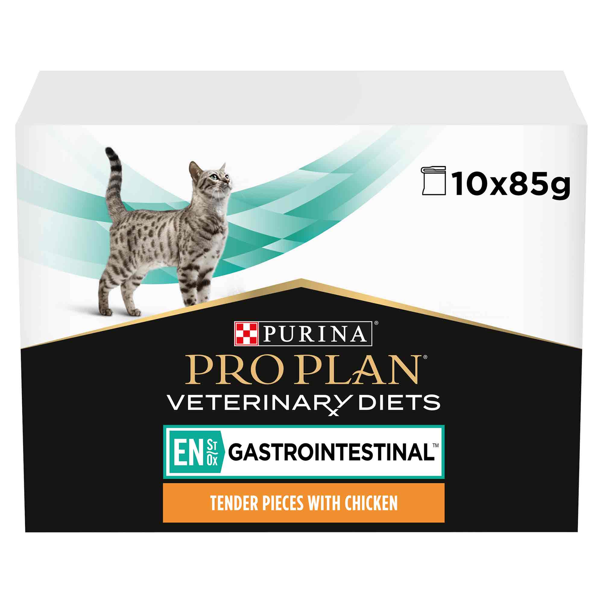 PRO PLAN Veterinary Diets EN ST/OX Gastrointestinal Wet Cat Food - Chicken - 10x85g Pouches