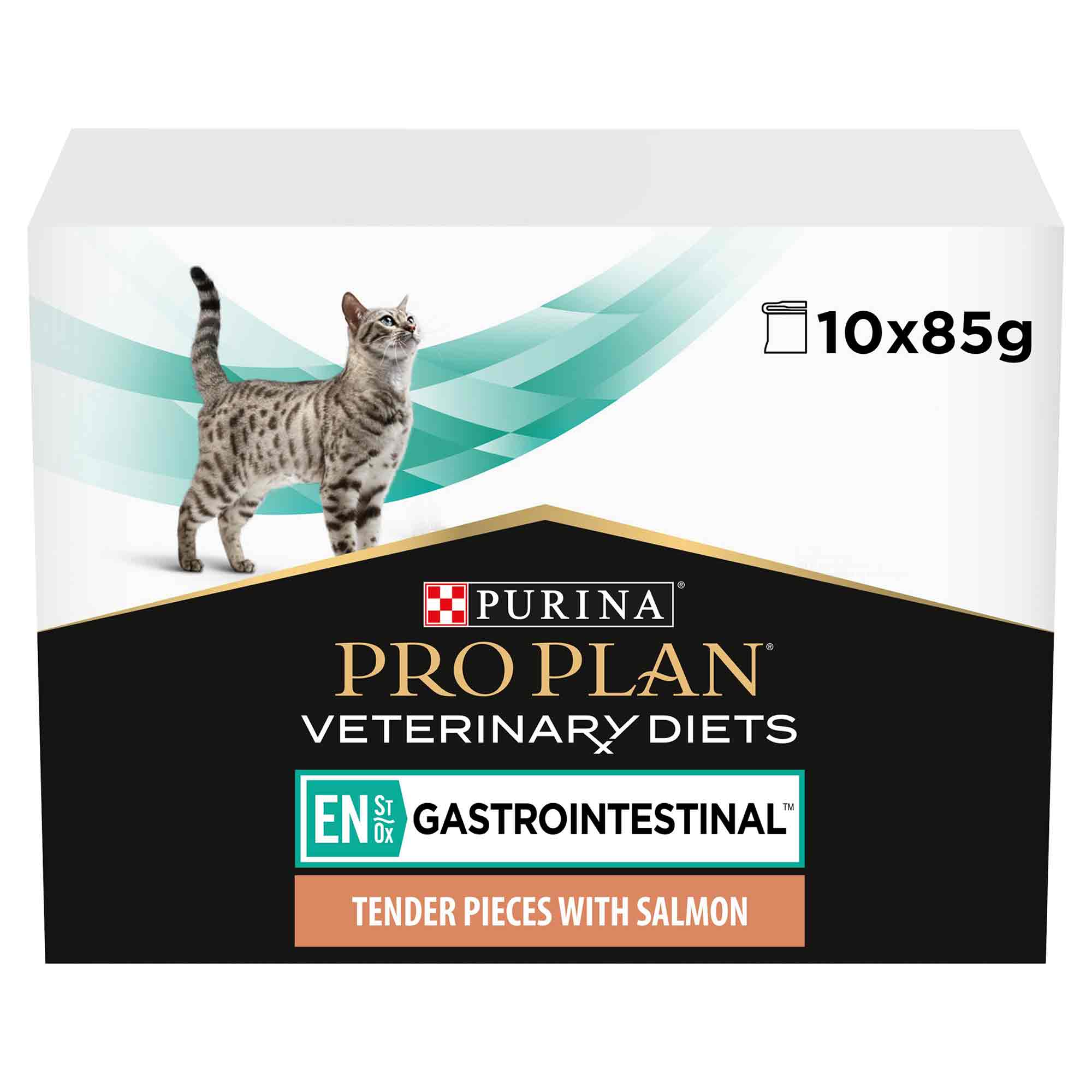 PRO PLAN Veterinary Diets EN St/Ox Gastrointestinal Wet Cat Food - Salmon - 10x85g Pouches