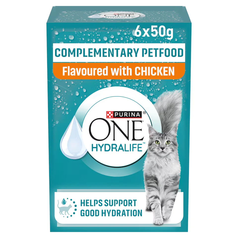 PURINA ONEĀ® HYDRALIFE with Chicken Adult Wet Cat Food - 6x50g Pouches