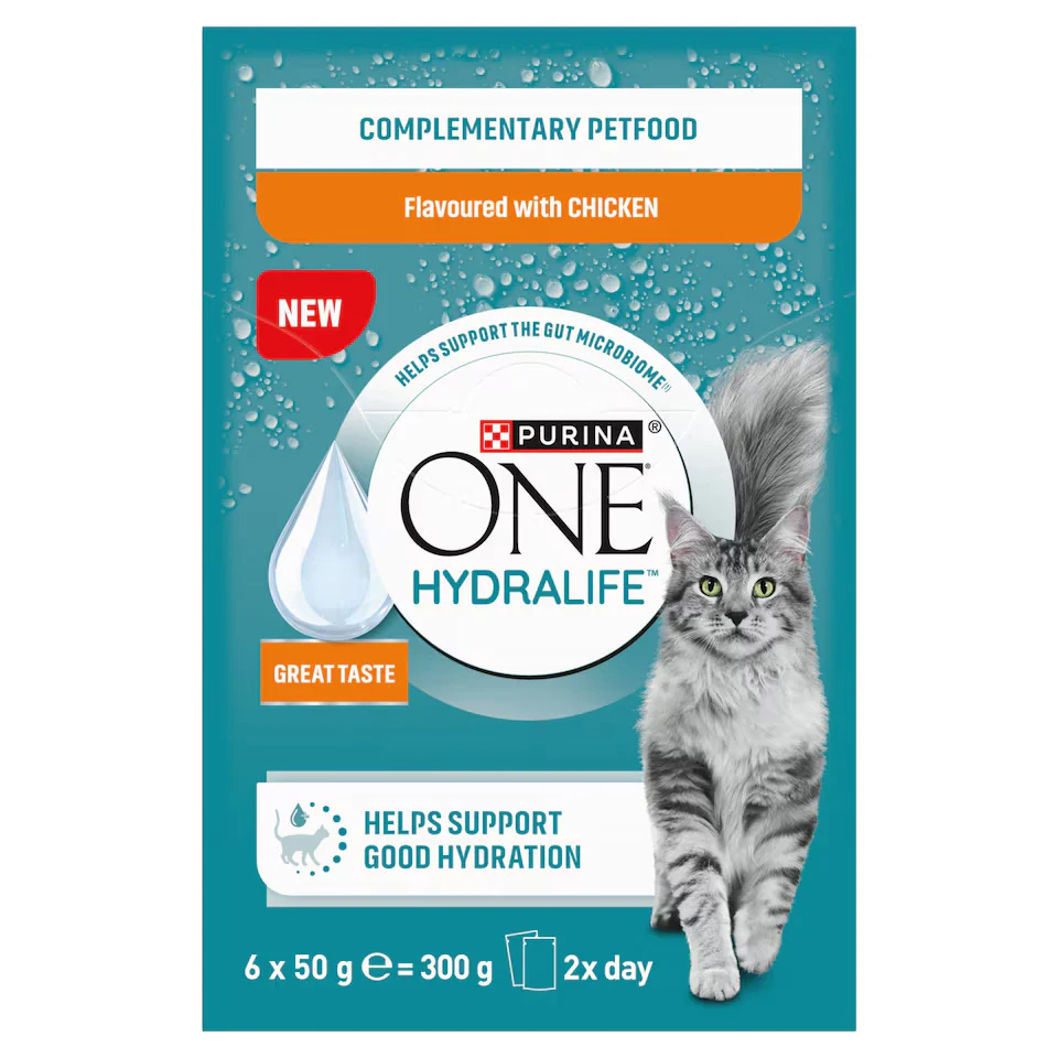 PURINA ONEĀ® HYDRALIFE with Chicken Adult Wet Cat Food - 6x50g Pouches - Image 2