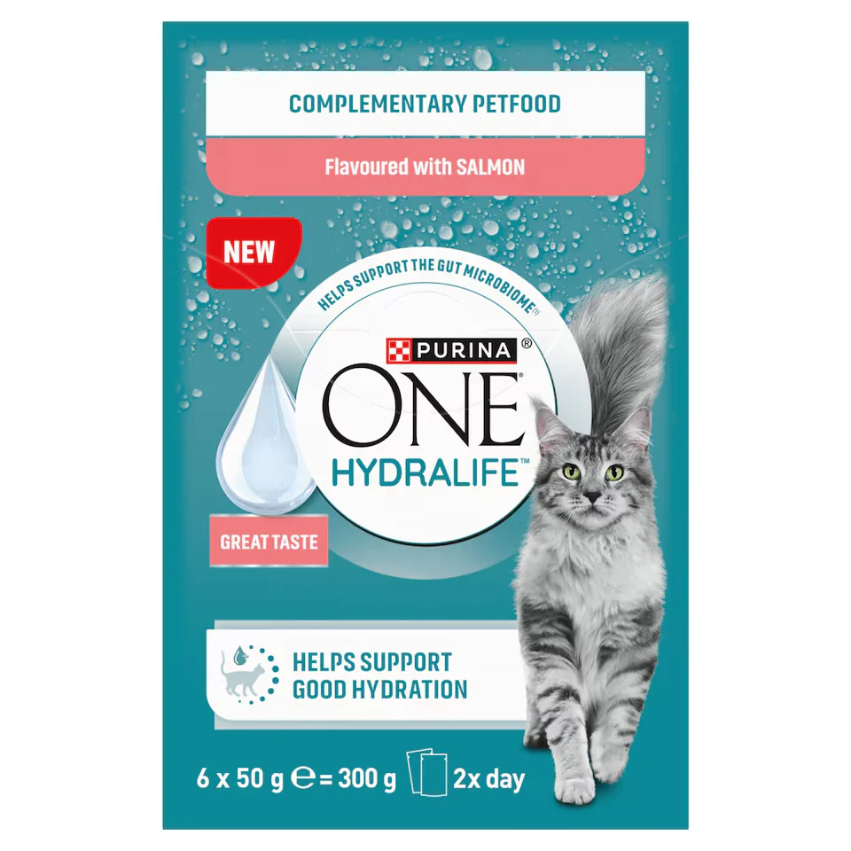 PURINA ONEĀ® HYDRALIFE with Salmon Adult Wet Cat Food - 6x50g Pouches - Image 2