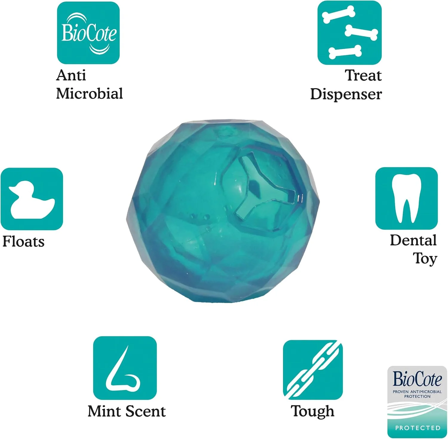 Rosewood Biosafe Puppy Treat Dispensing Toy - Blue - Ball - Image 7