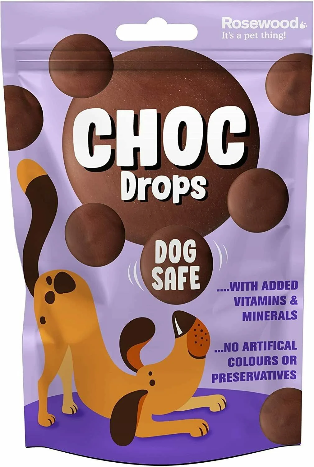 Rosewood Dog Safe Choc Drops Dog Treats - 200g