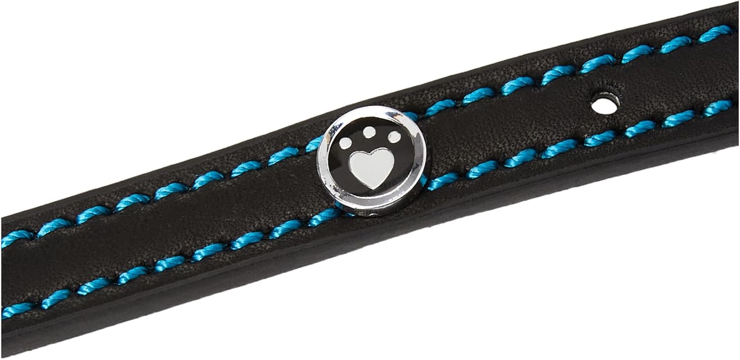 Rosewood Luxury Black Leather Dog Collar 10-14 inch - Image 4