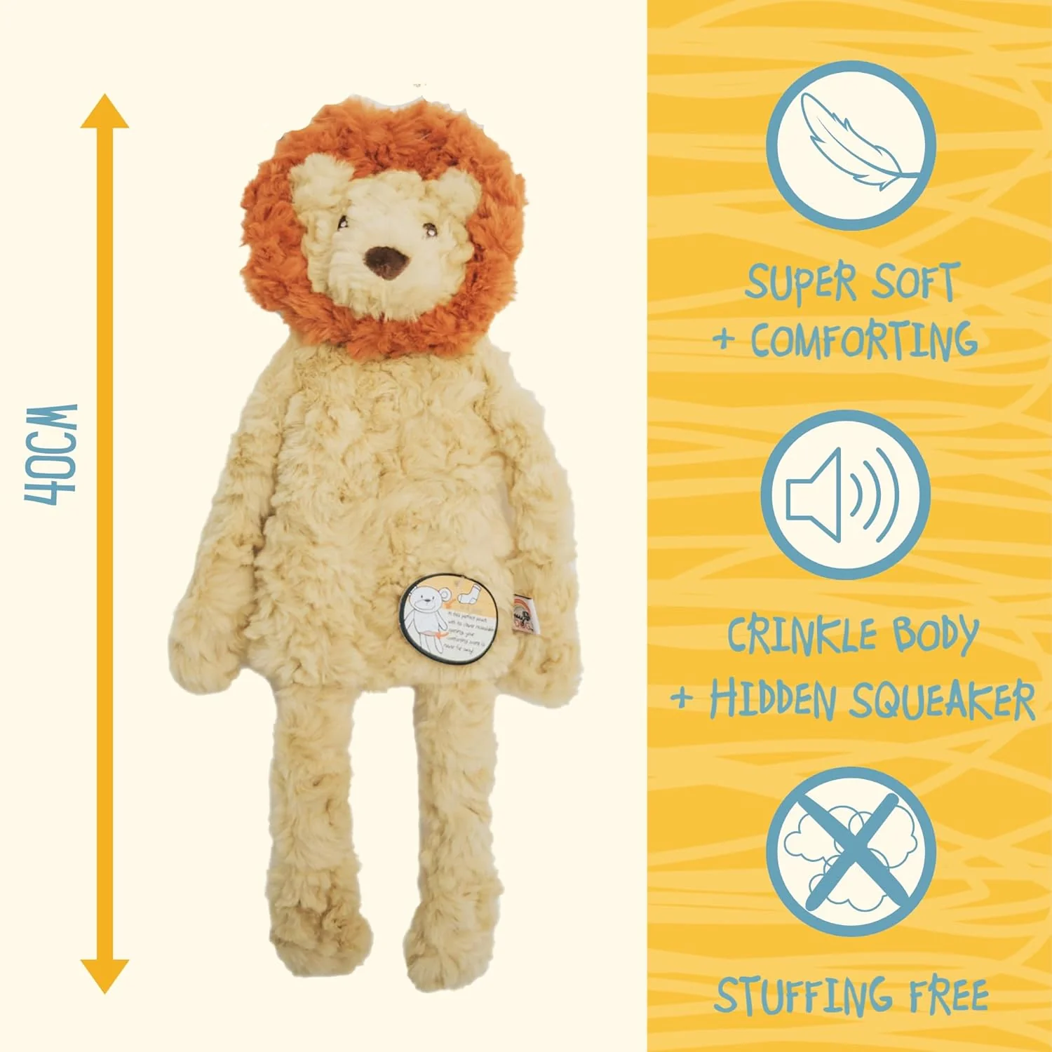 Rosewood My Dog Lion Stuffingless Dog Toy - Image 5