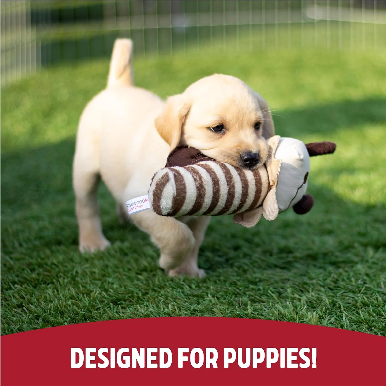 Rosewood Natural Nippers Shake & Rattle Dog Toy - Image 2