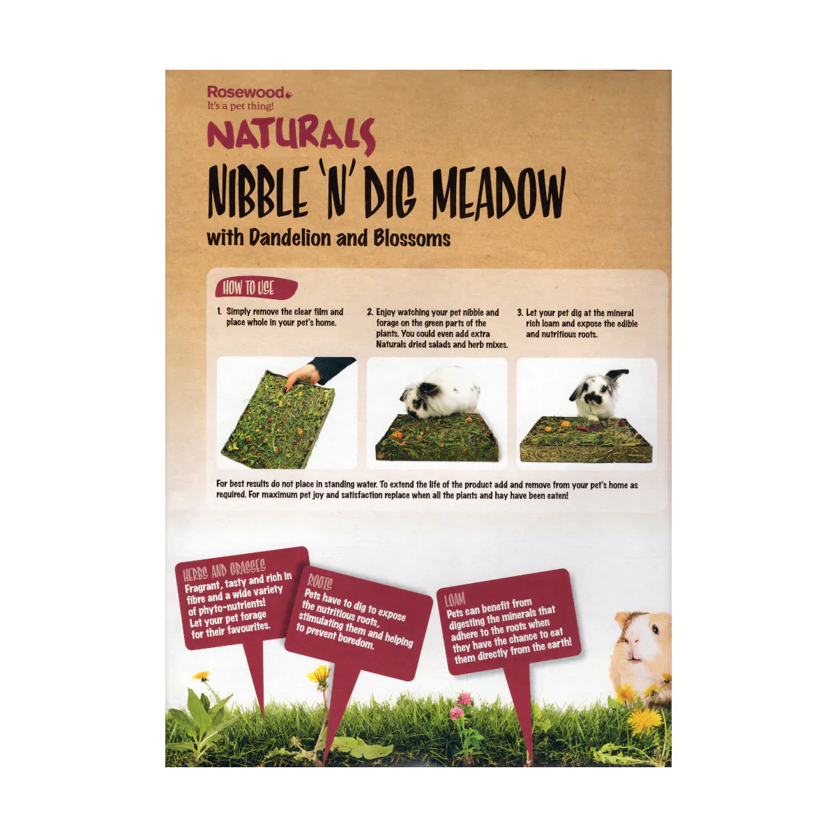 Rosewood Naturals Nibble N Dig Meadow Small Pet Treat - Image 3