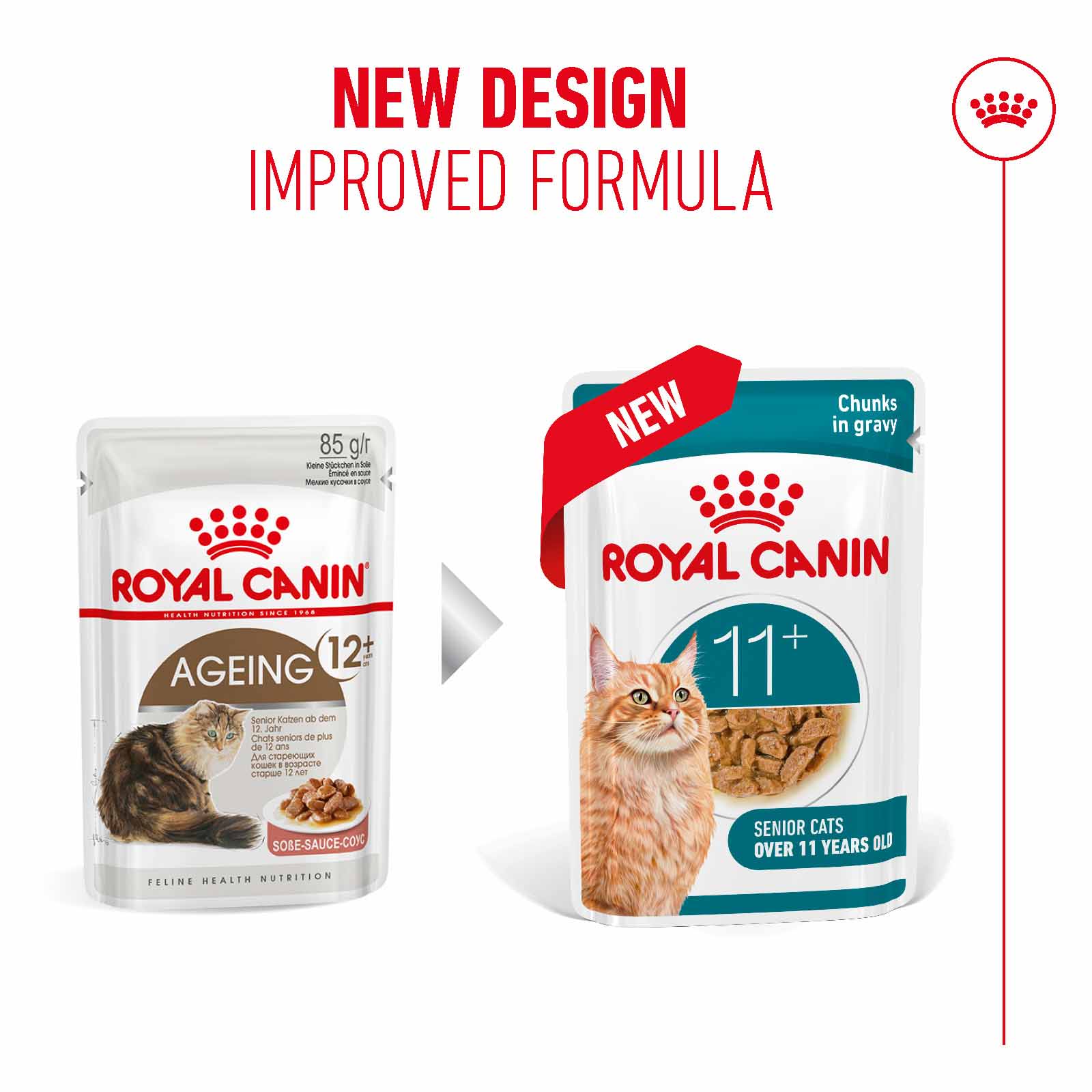 Royal Canin Ageing 11+ Senior Wet Cat Food Chunks in Gravy - Image 2