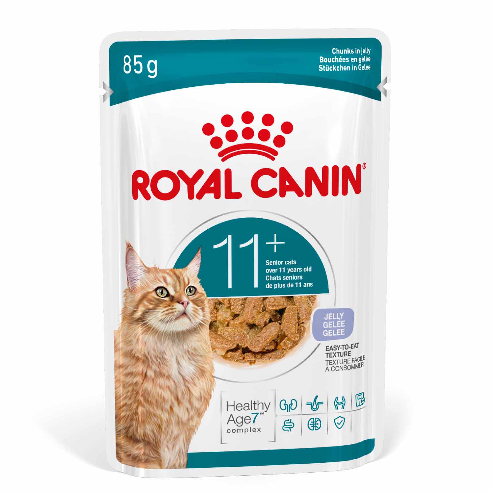 Royal Canin Ageing 11+ Senior Wet Cat Food Chunks in Jelly - 12x85g Pouches - Image 11